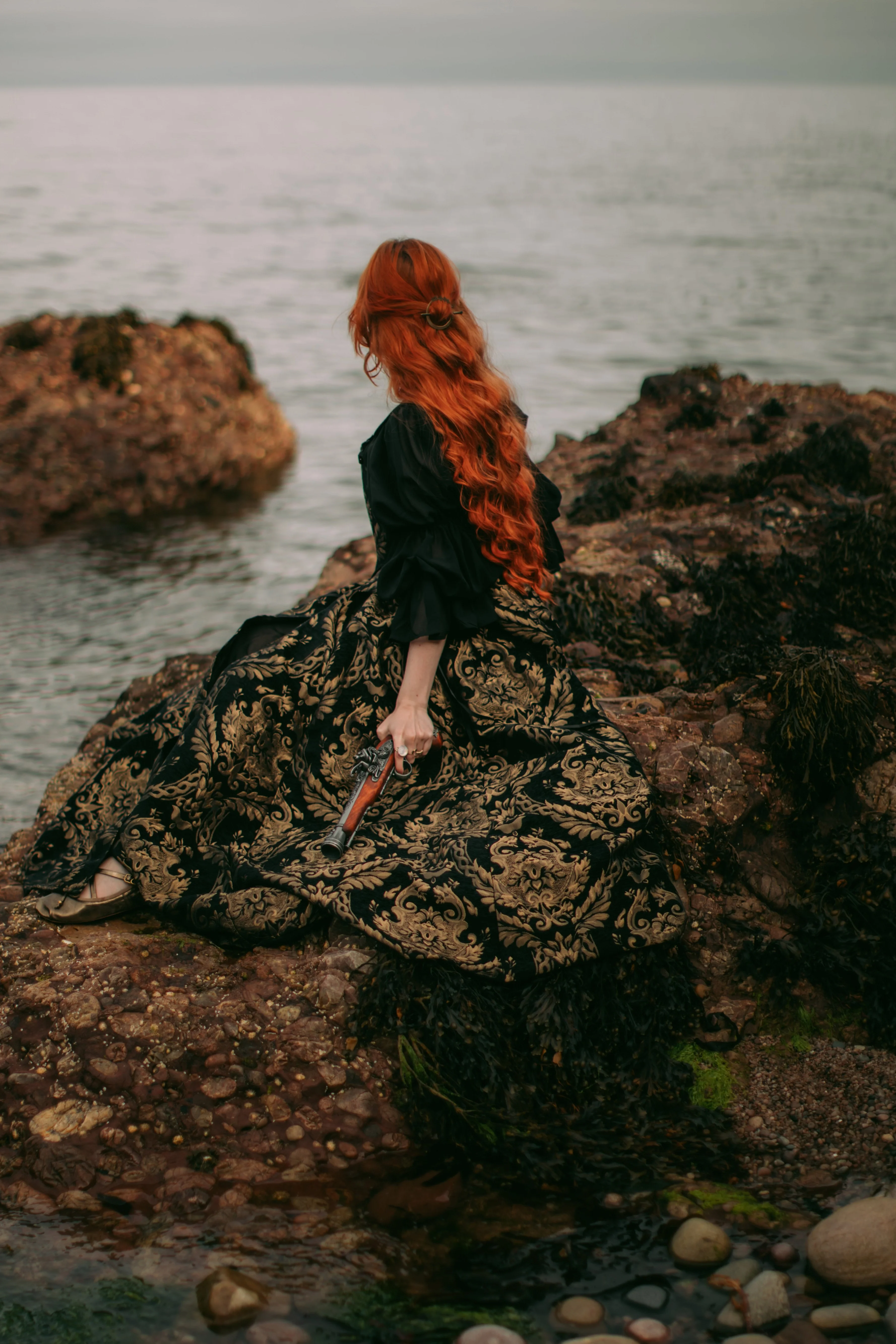Black and Gold Chenille Overskirt - Image 5