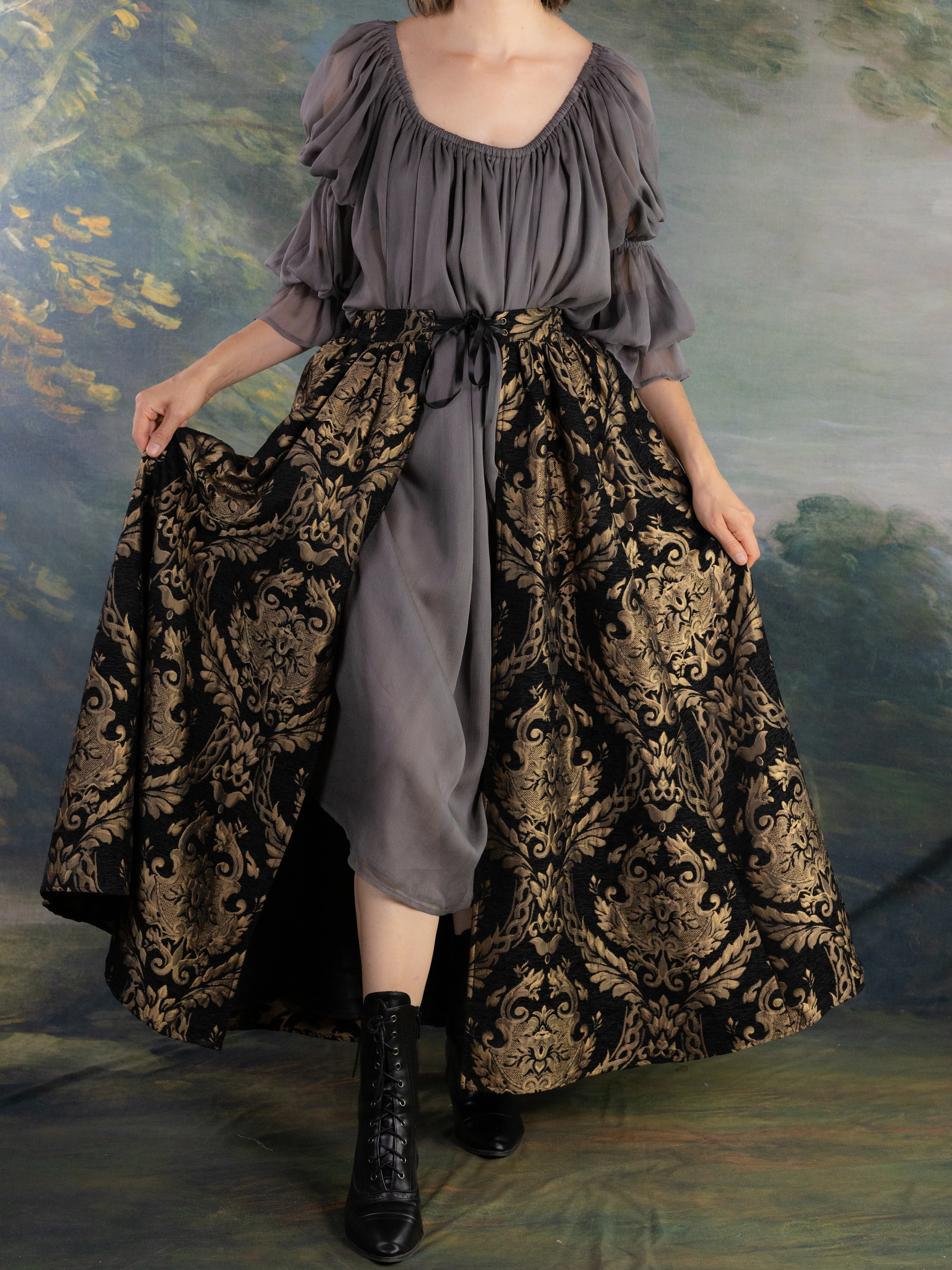 Black and Gold Chenille Overskirt - Image 6
