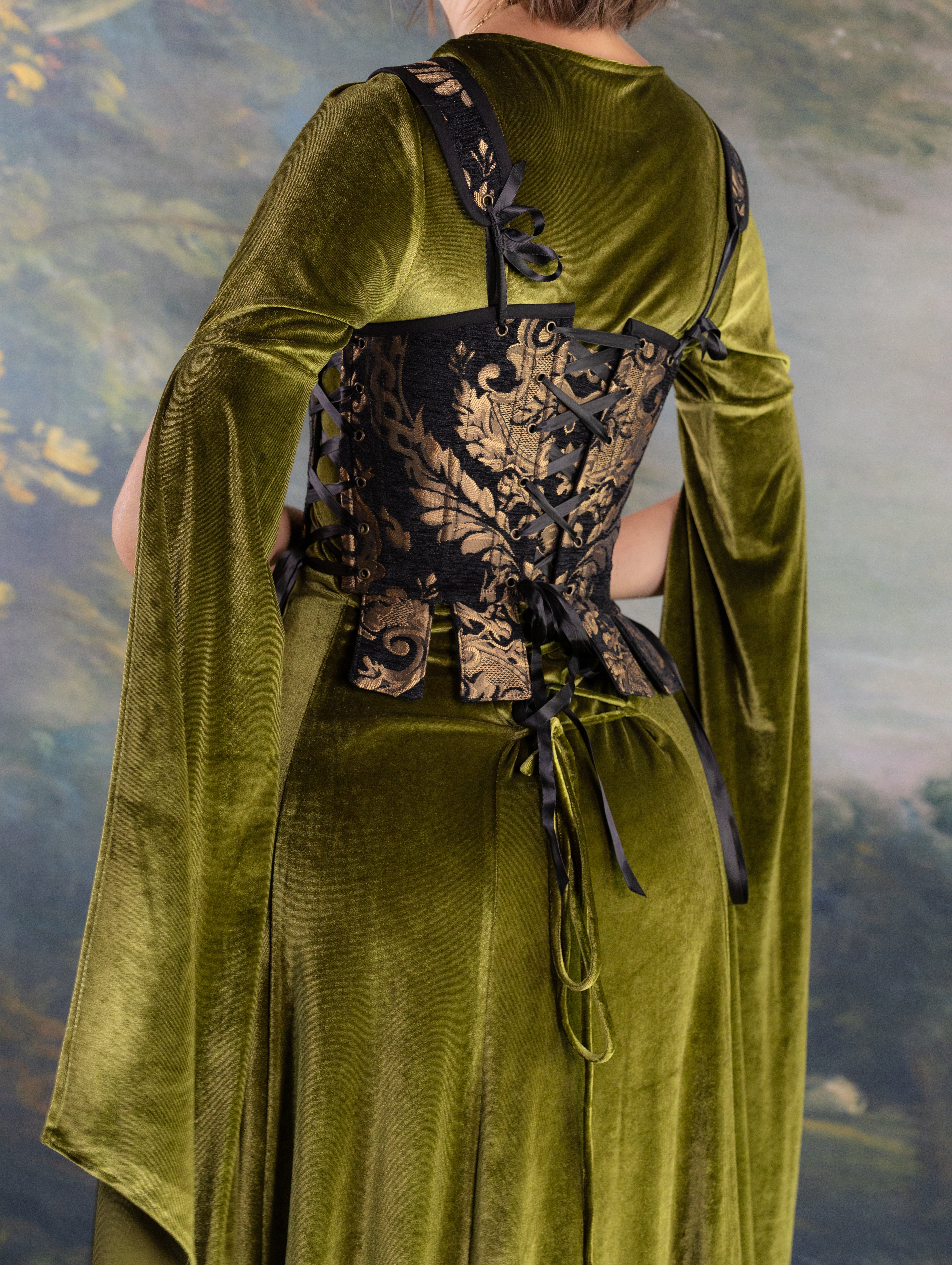 Black and Gold Chenille Tabbed Tudor Stays - Image 7