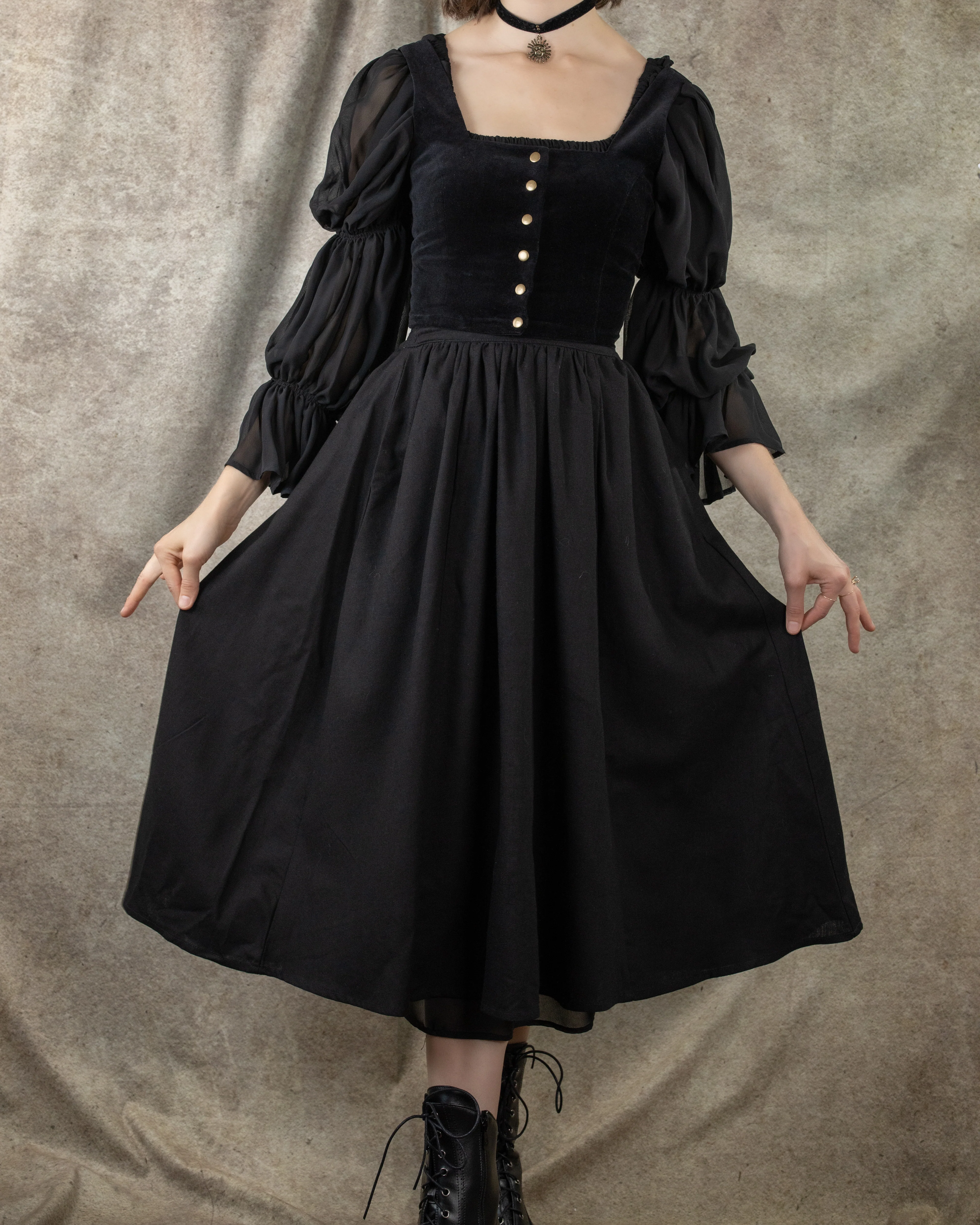 Black Linen Midi Skirt - Image 8