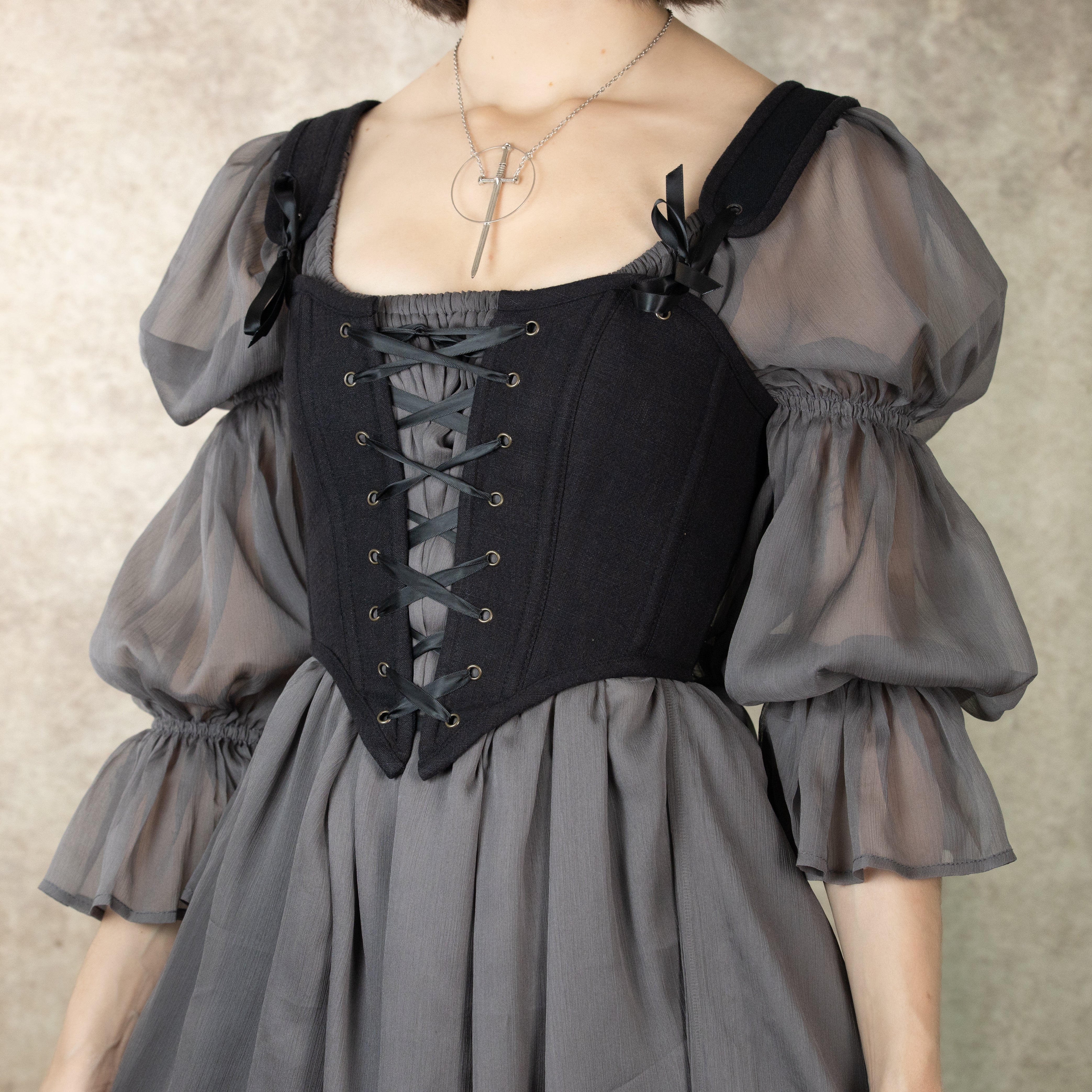 Black Cotton Corset - Image 5