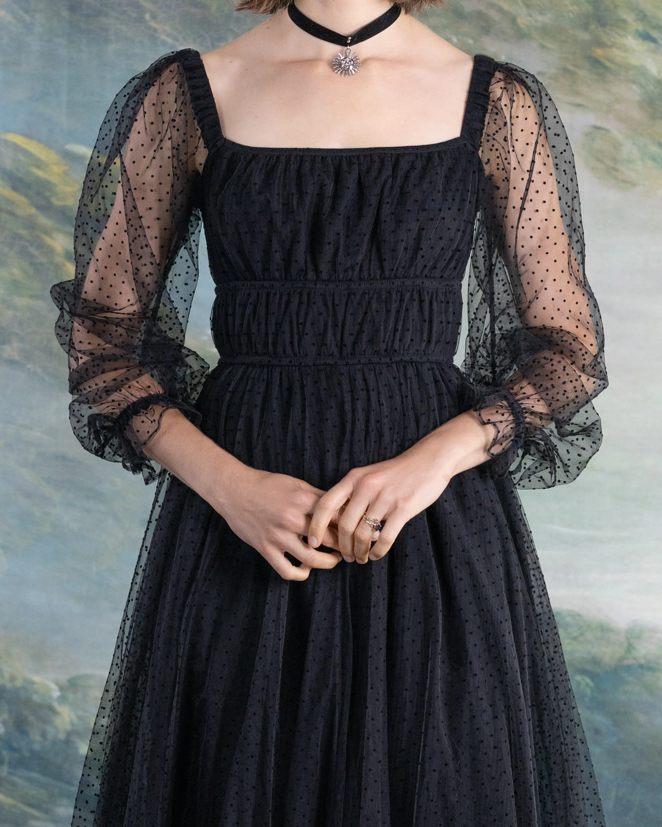 Black Tulle Dot Dress - Image 2