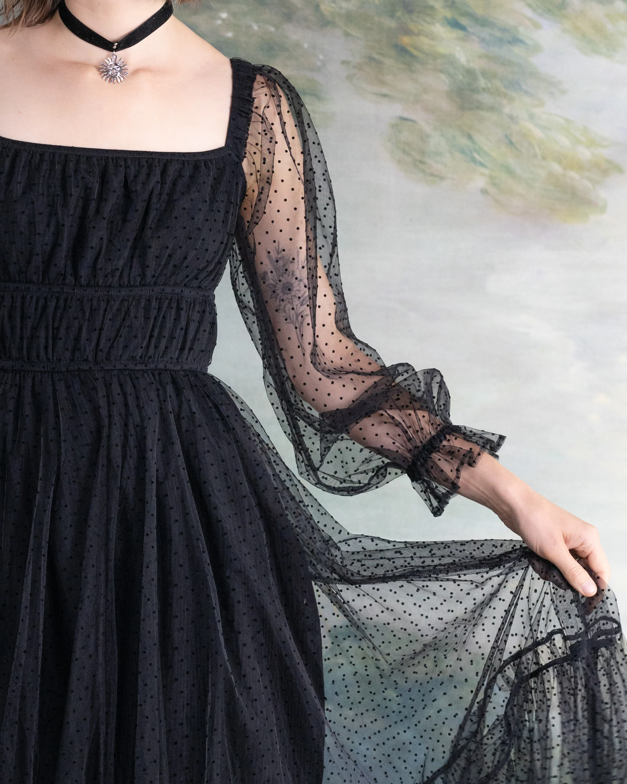 Black Tulle Dot Dress - Image 5