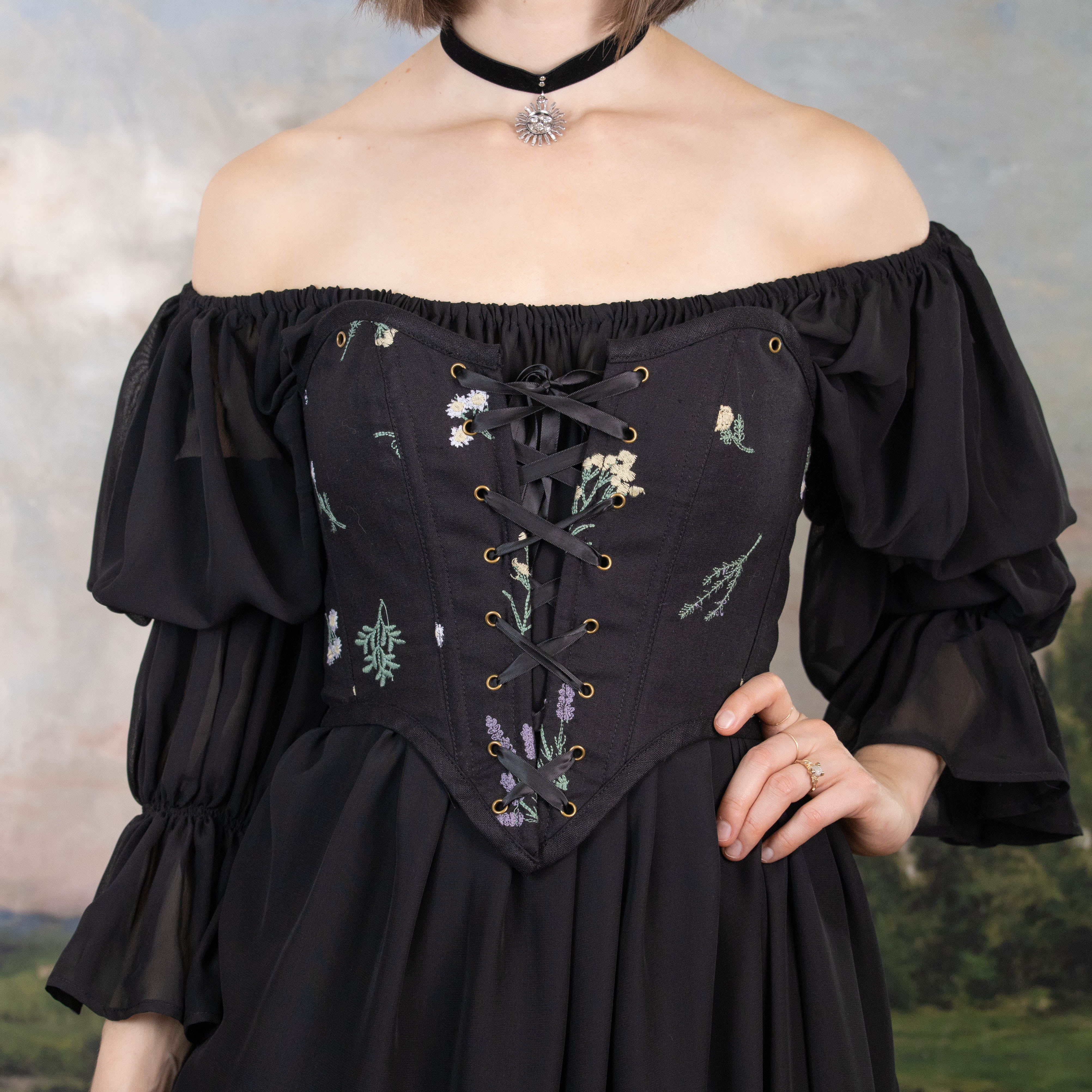 Black Wildflower Corset - Image 13