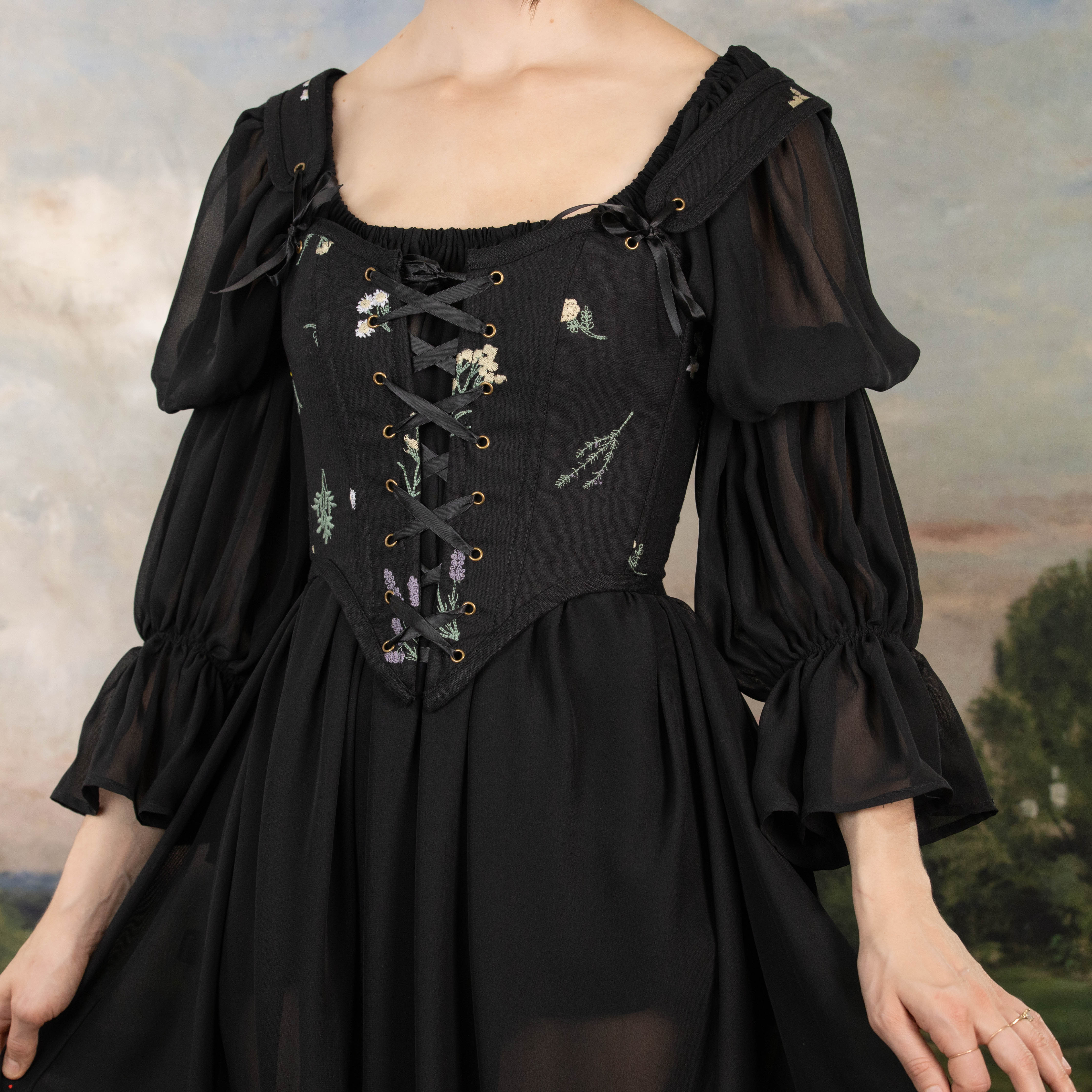 Black Wildflower Corset - Image 7
