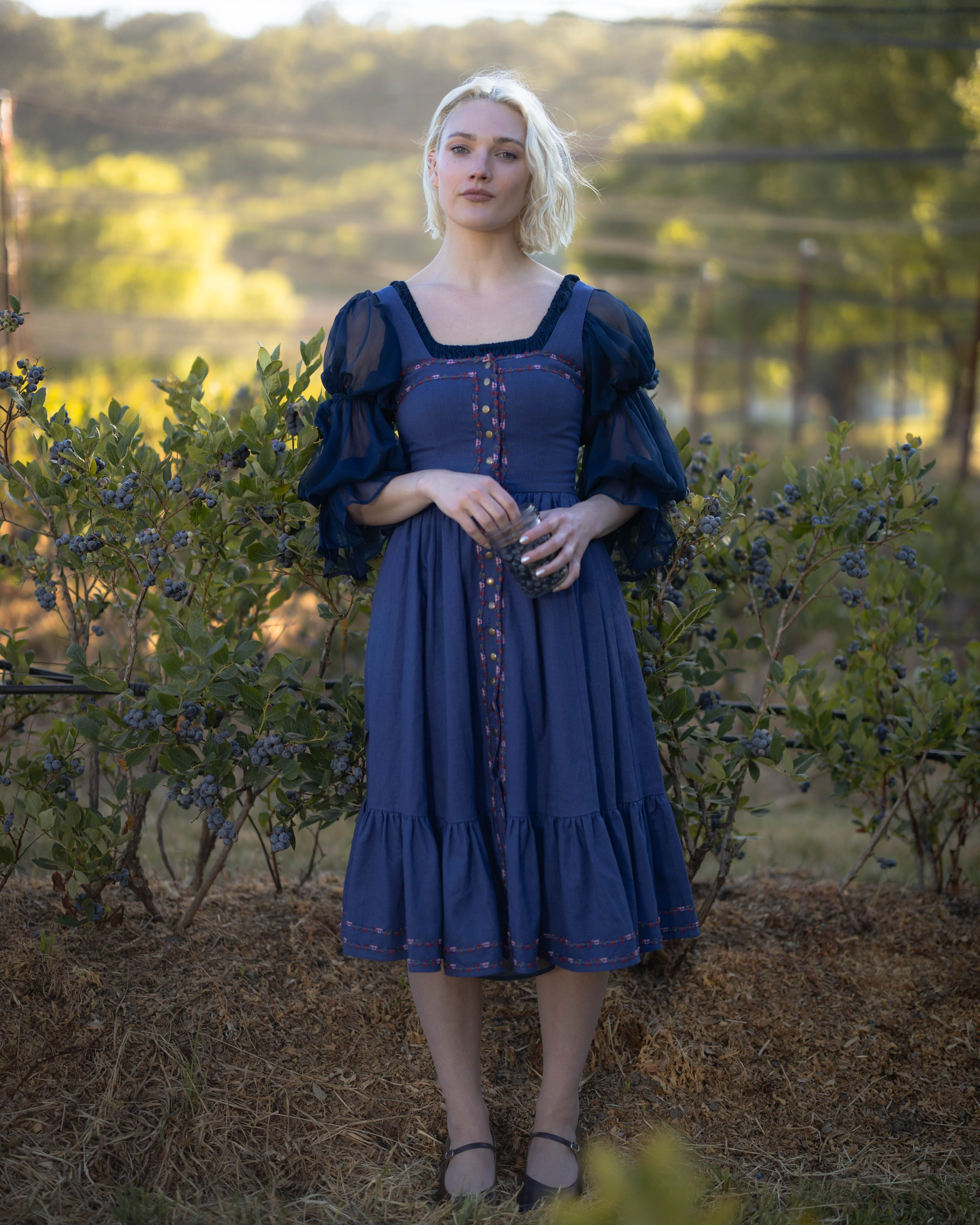Navy Blue Chiffon Chemise - Image 8