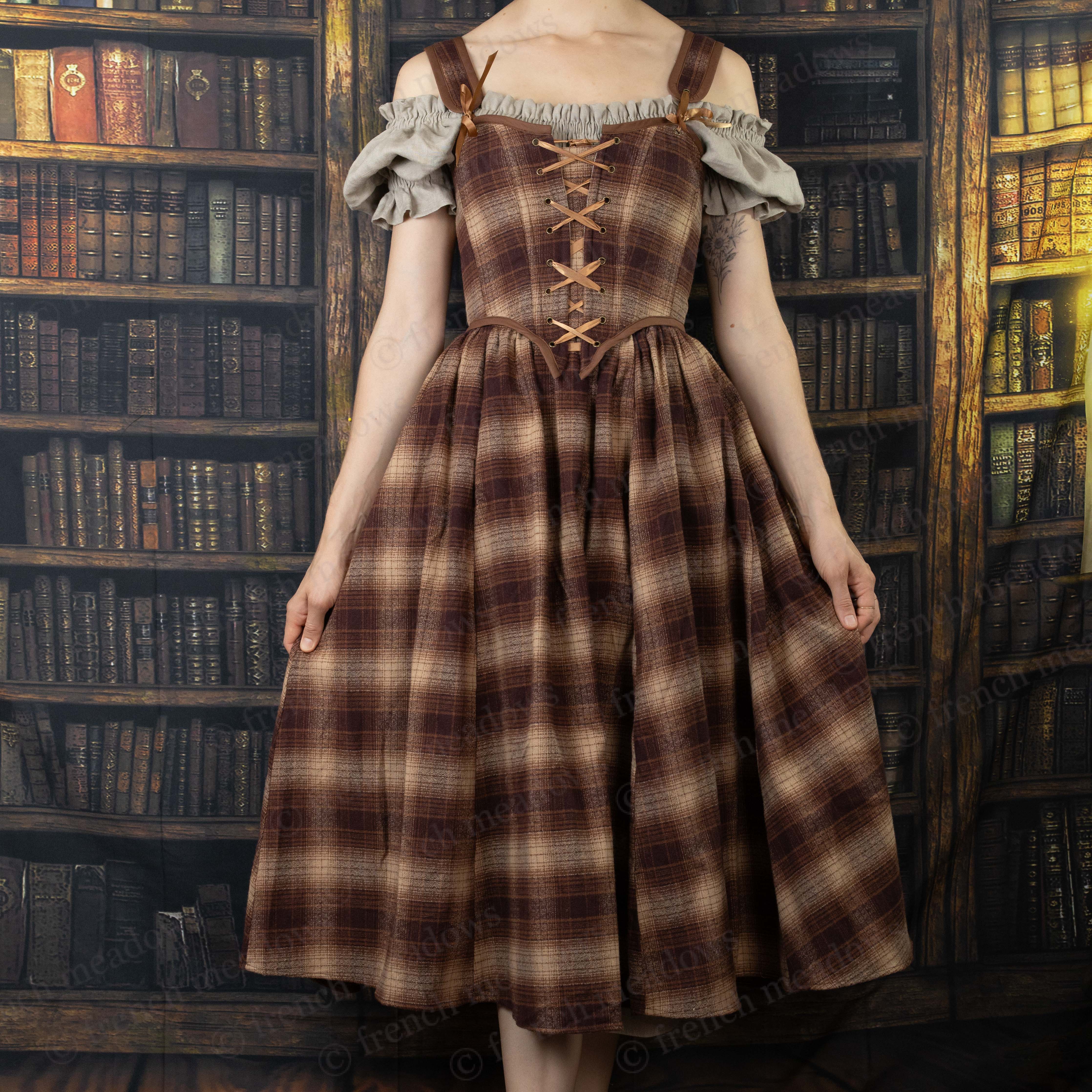 Brown Plaid Corset - Image 3