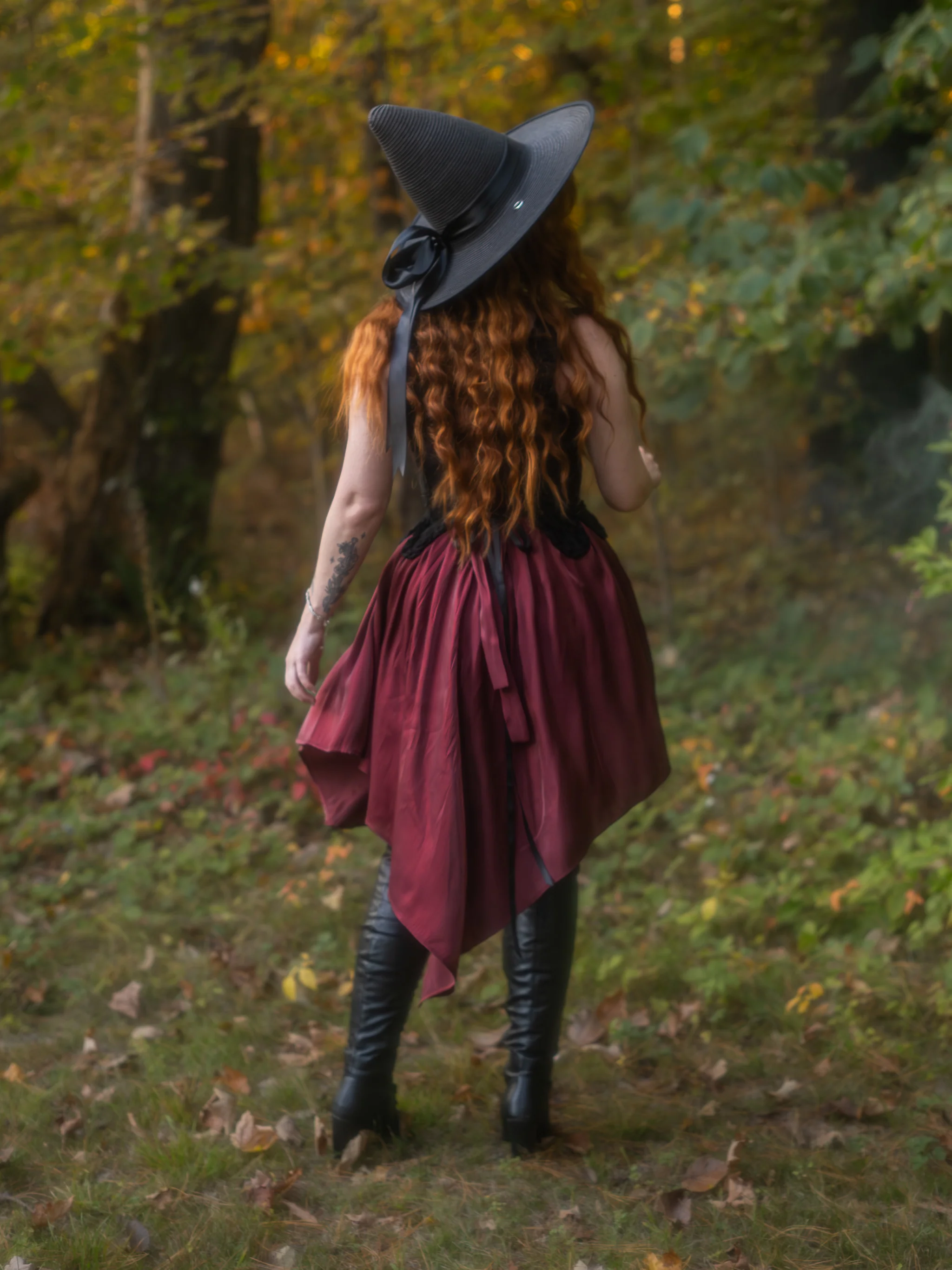 Dark Red Flutter Dress - Image 5