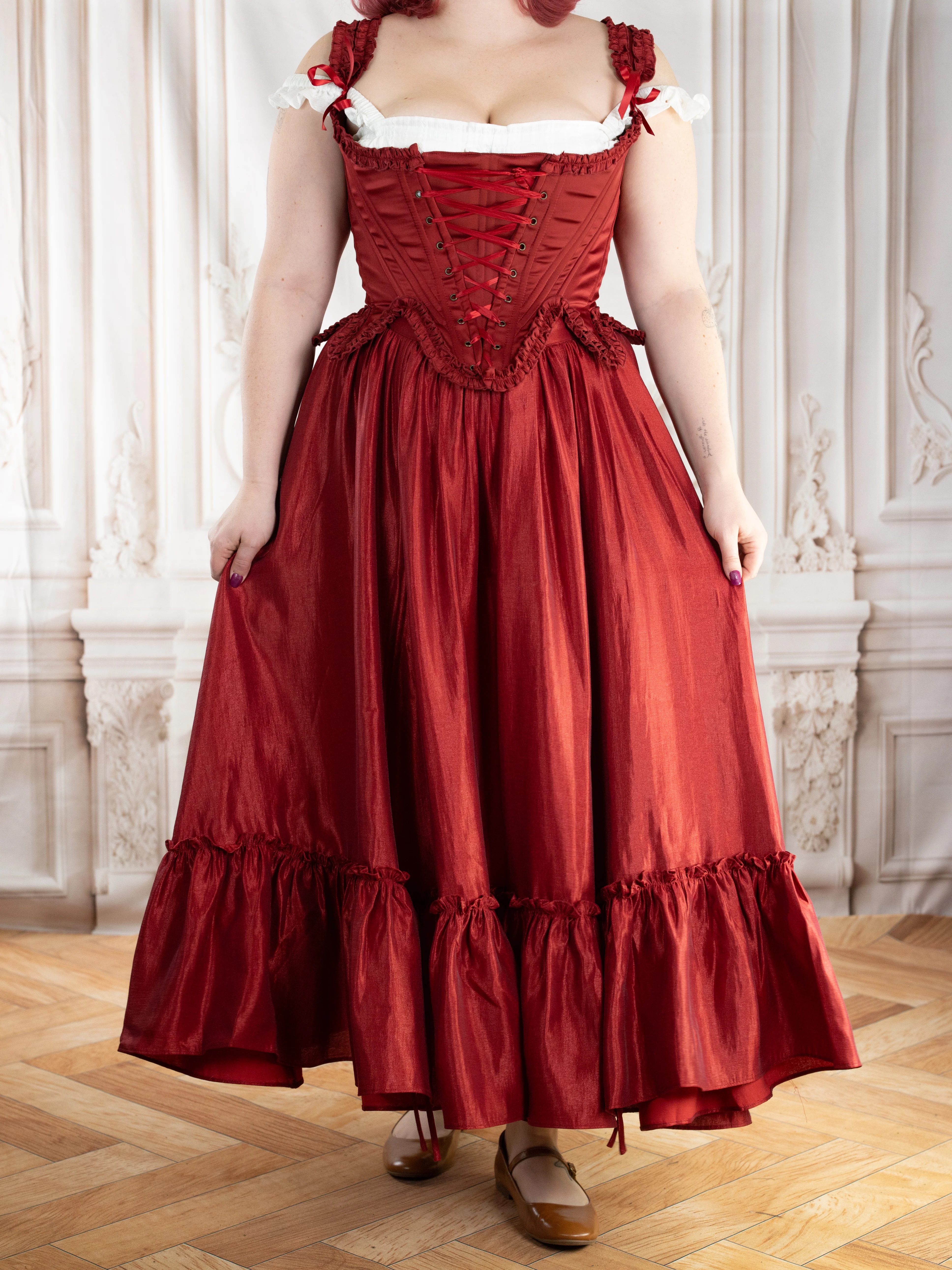 Dark Red Ruffle Skirt - Image 11