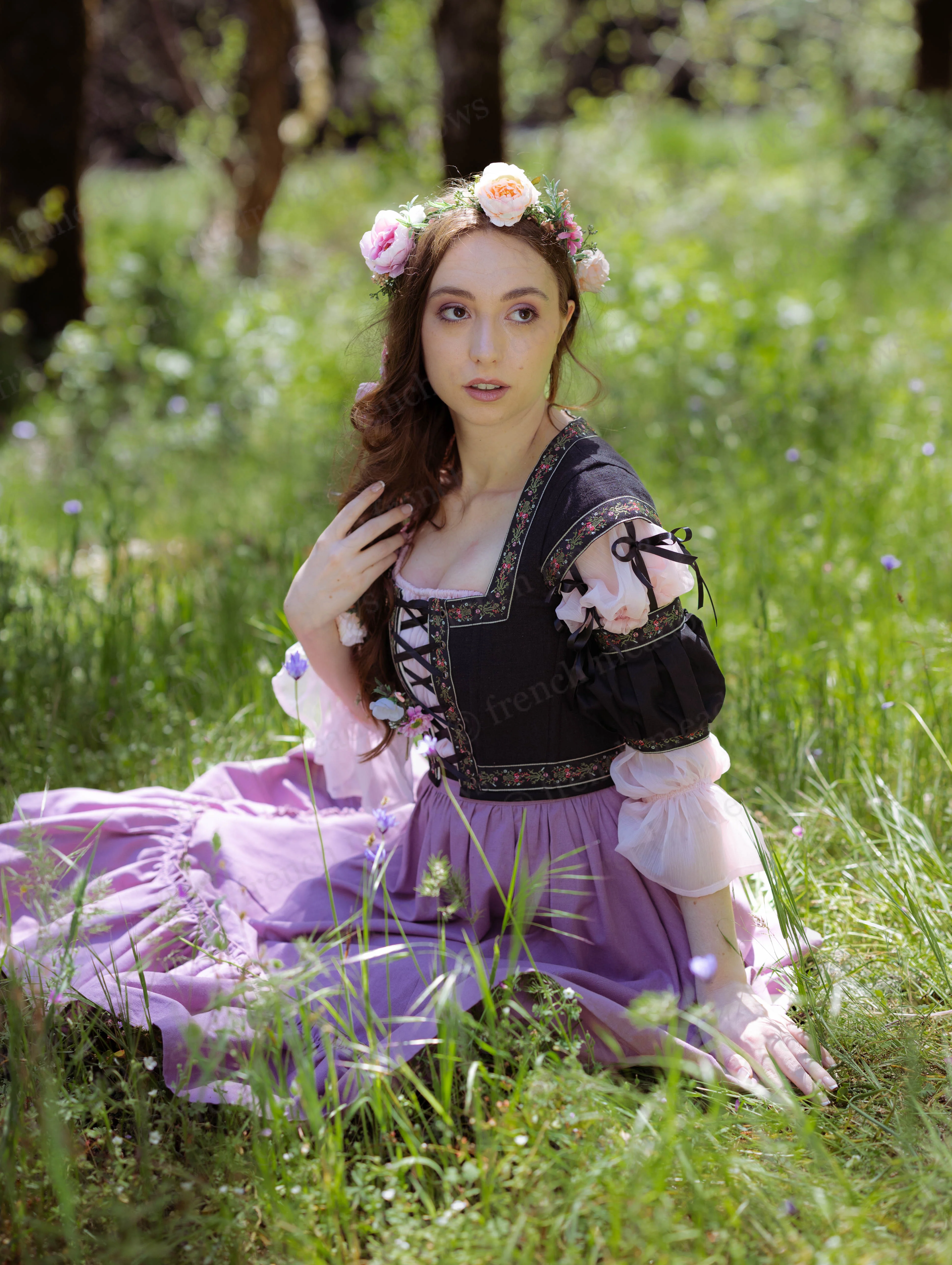 Black Ribbon Folk Bodice - Image 9