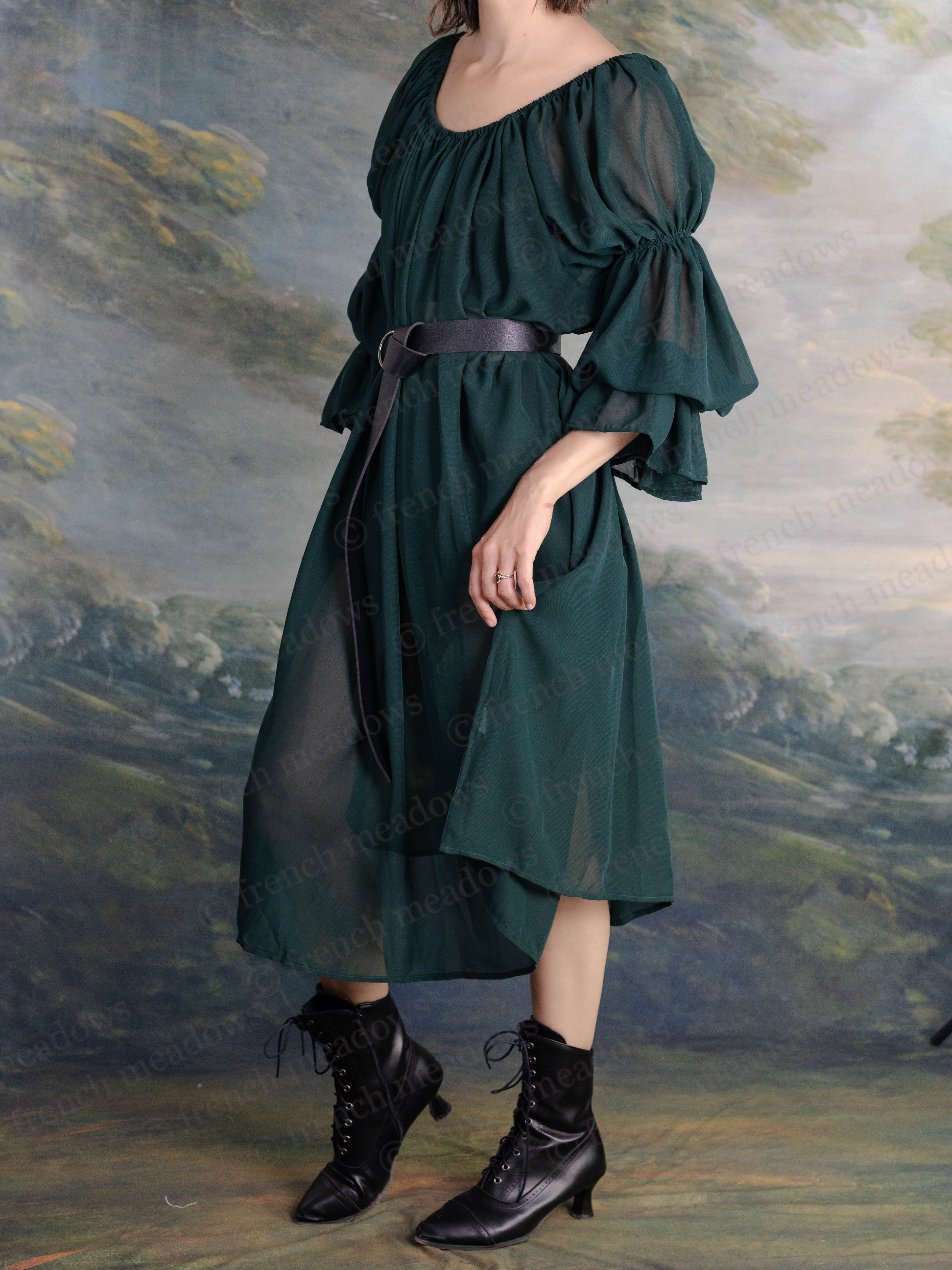 Forest Green Chiffon Chemise - Image 4