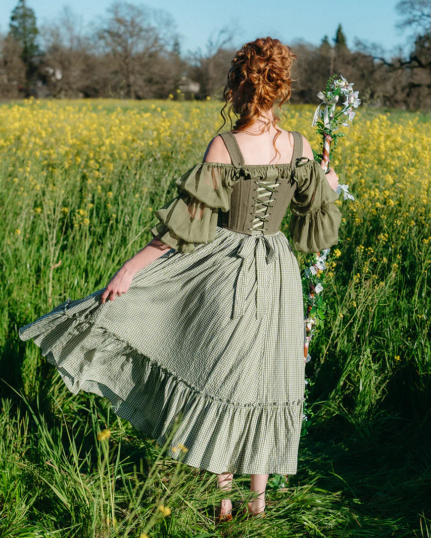 Green Gingham Ruffle Skirt - Image 17