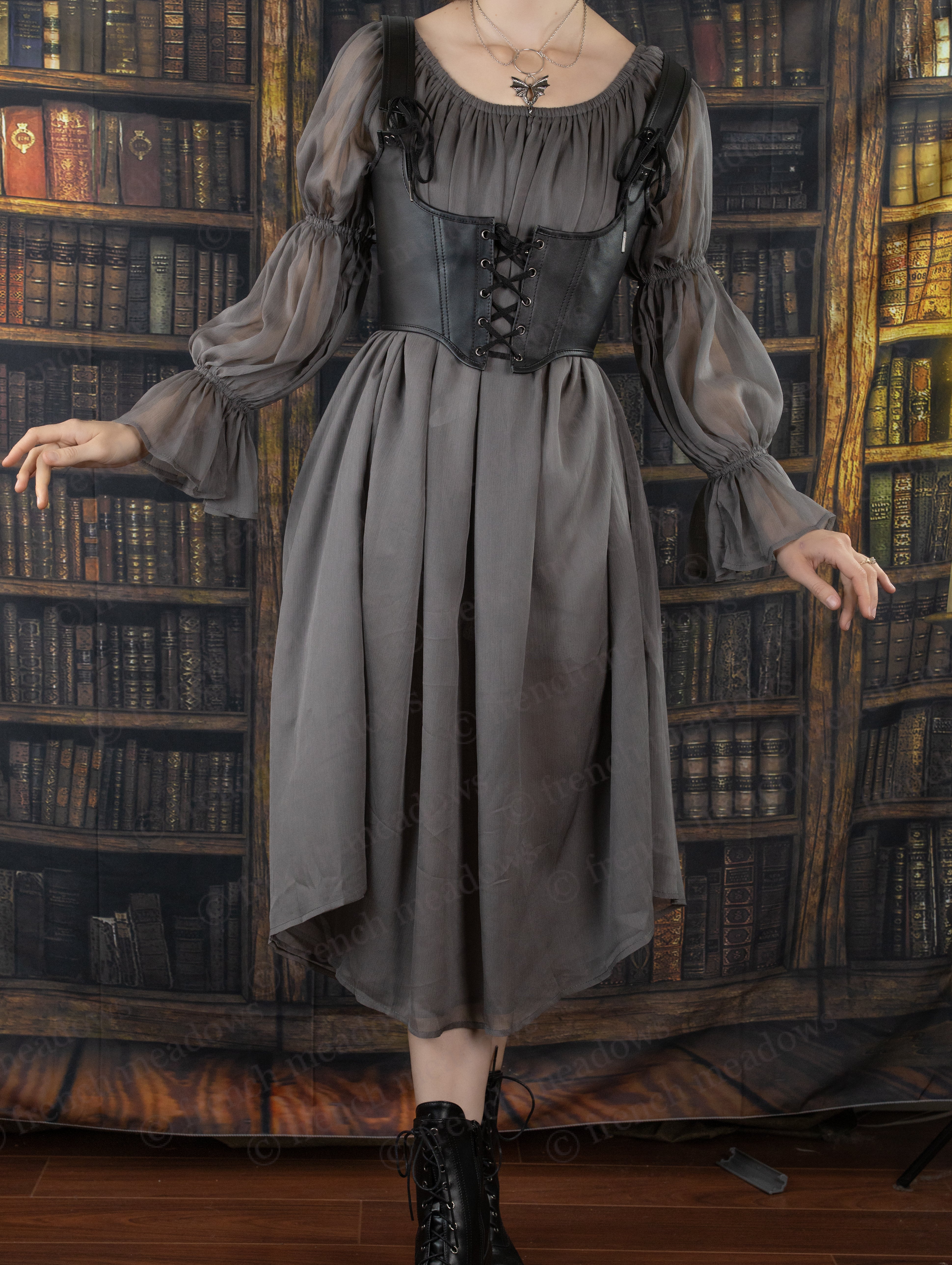 Grey Chiffon Chemise - Image 10