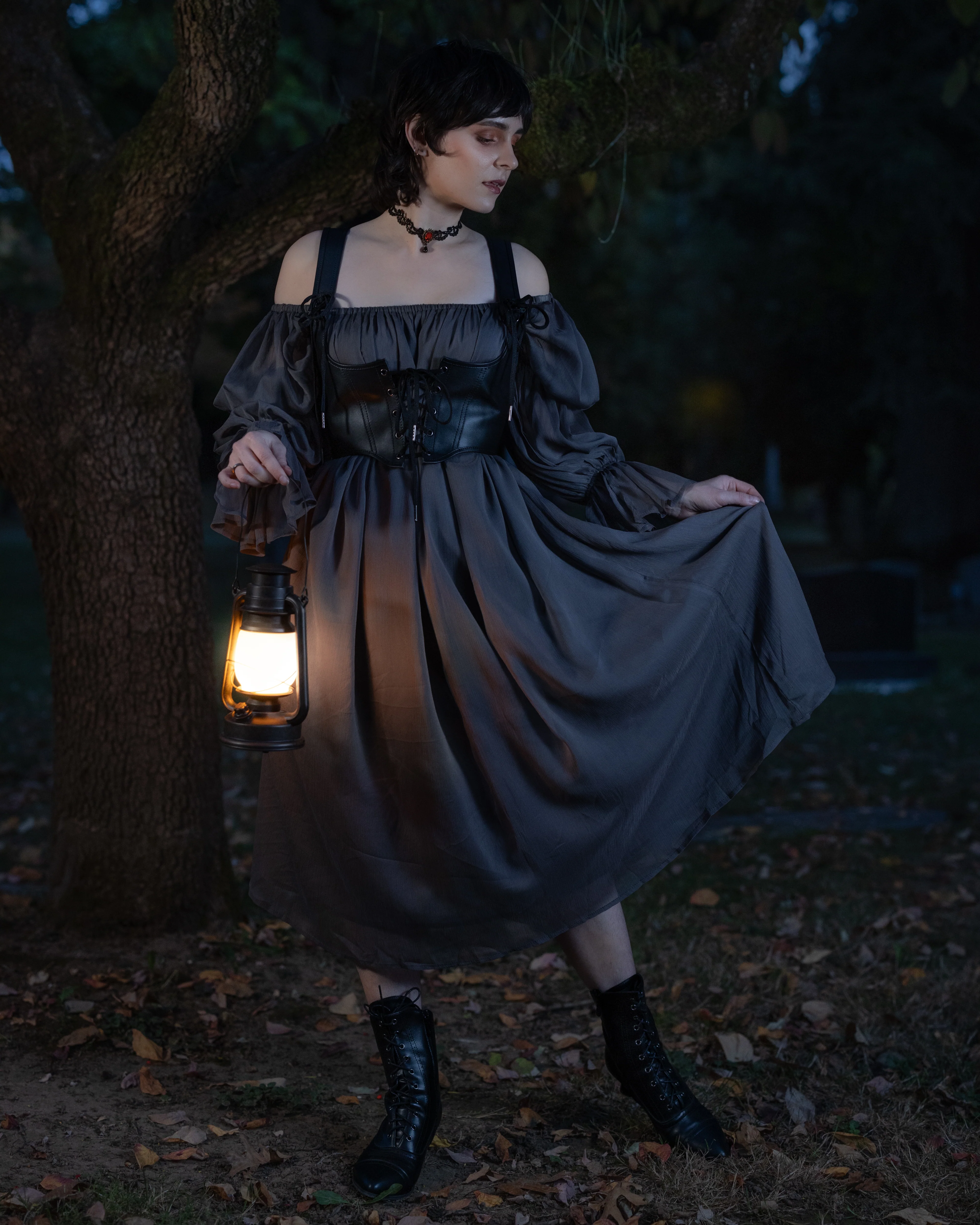 Grey Chiffon Chemise - Image 4