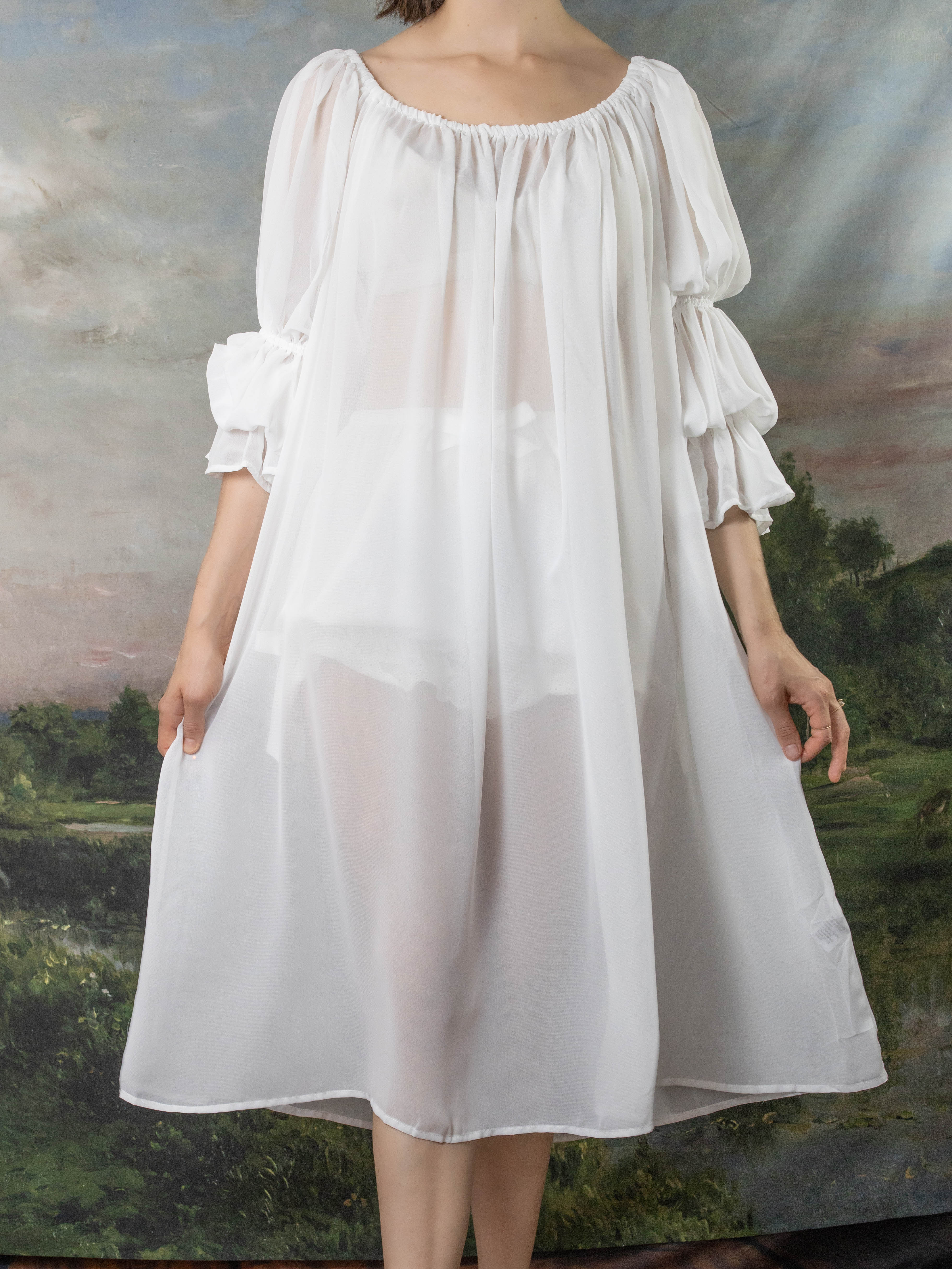 Soft White Chiffon Chemise - Image 8