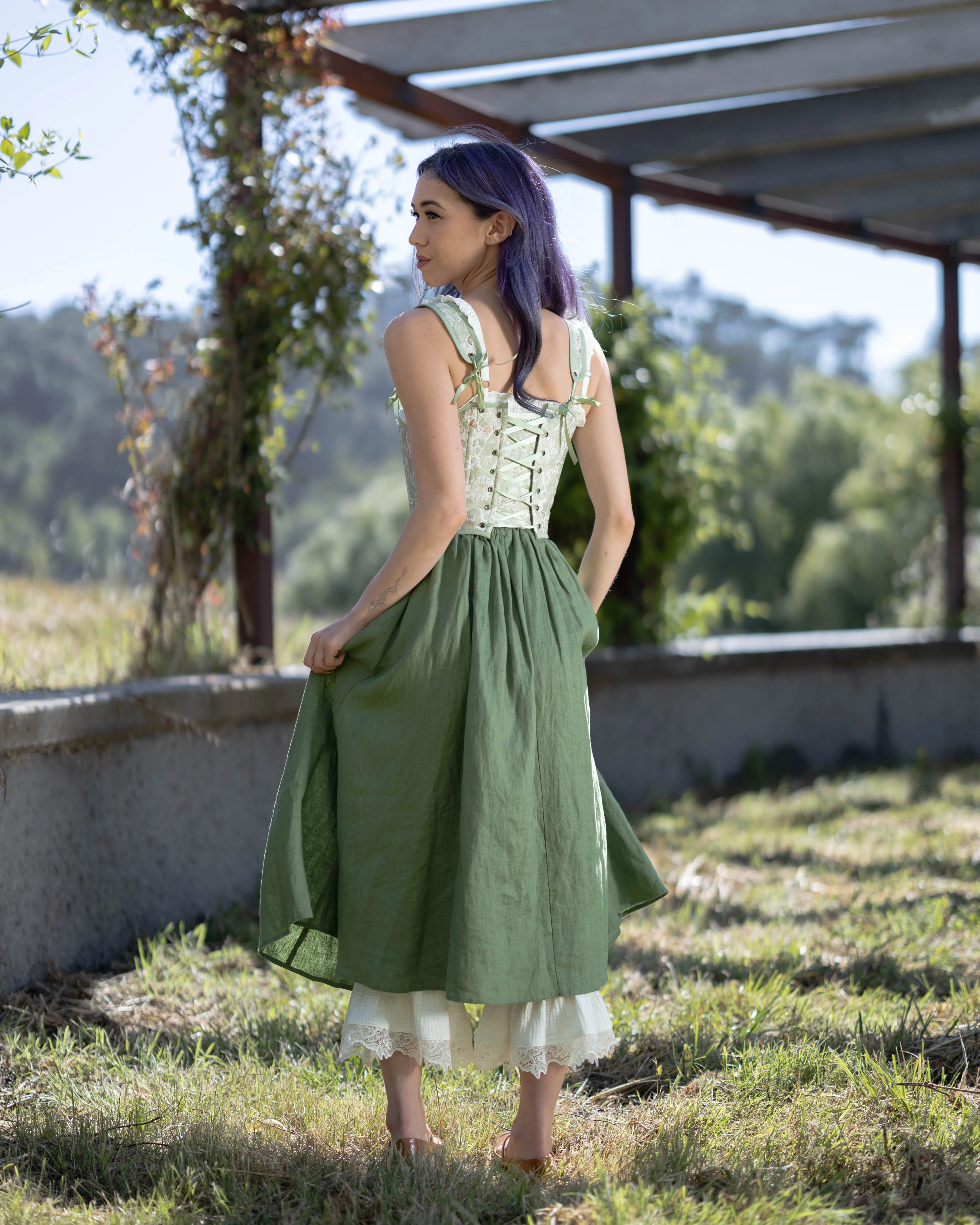 Light Green Jacquard Corset - Image 10
