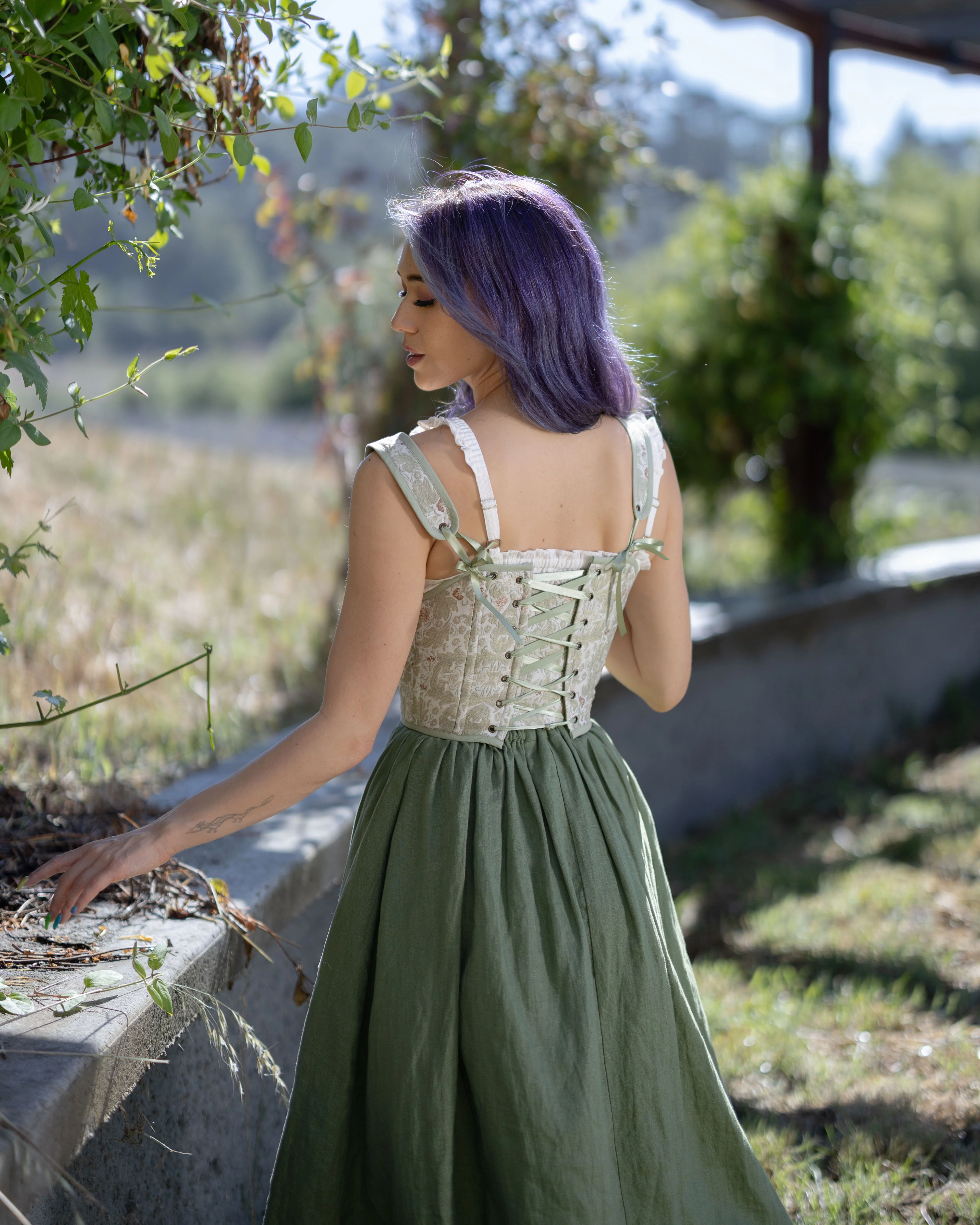 Light Green Jacquard Corset - Image 9