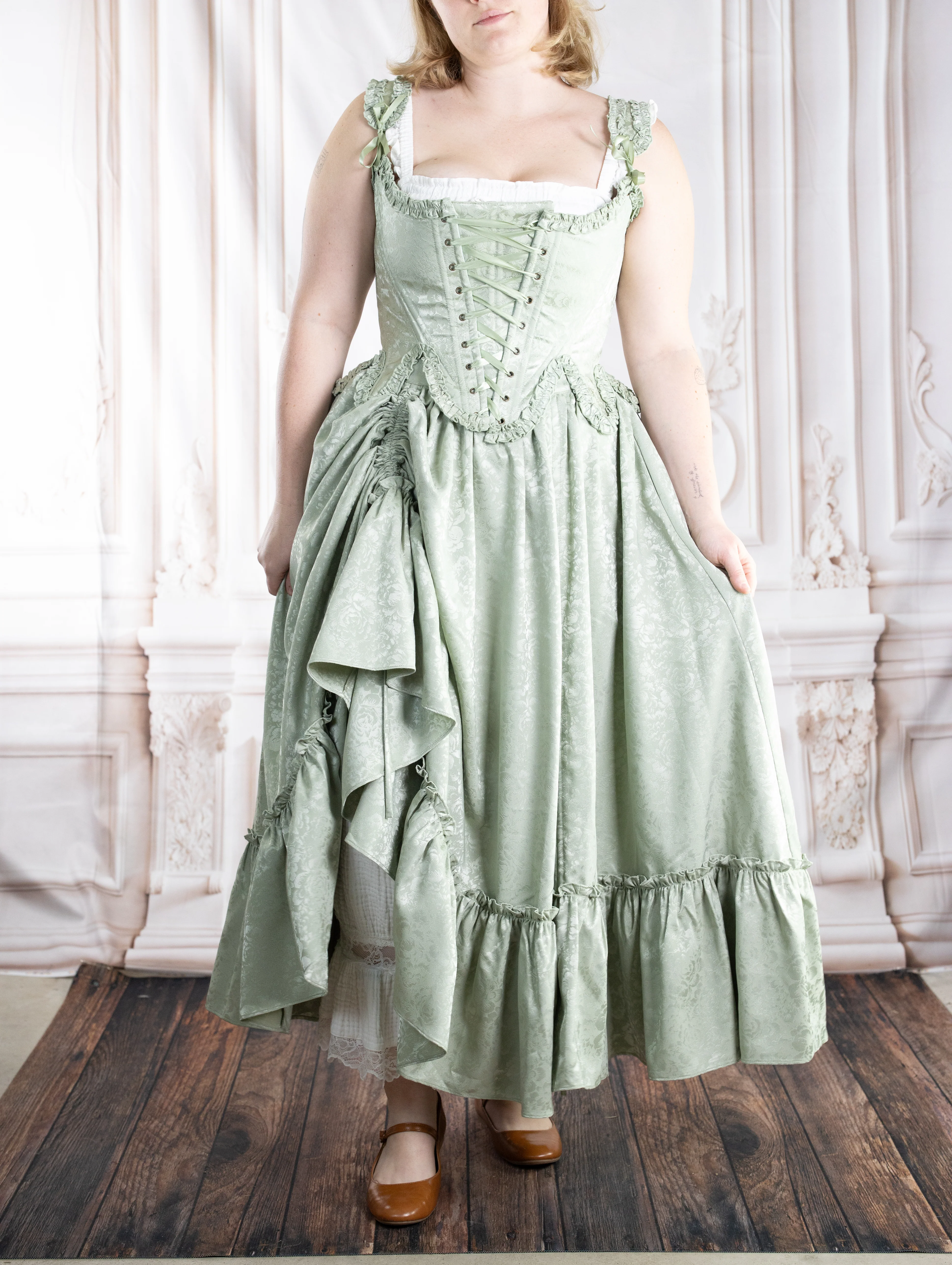 Mint Floral Ruffle Skirt - Image 10