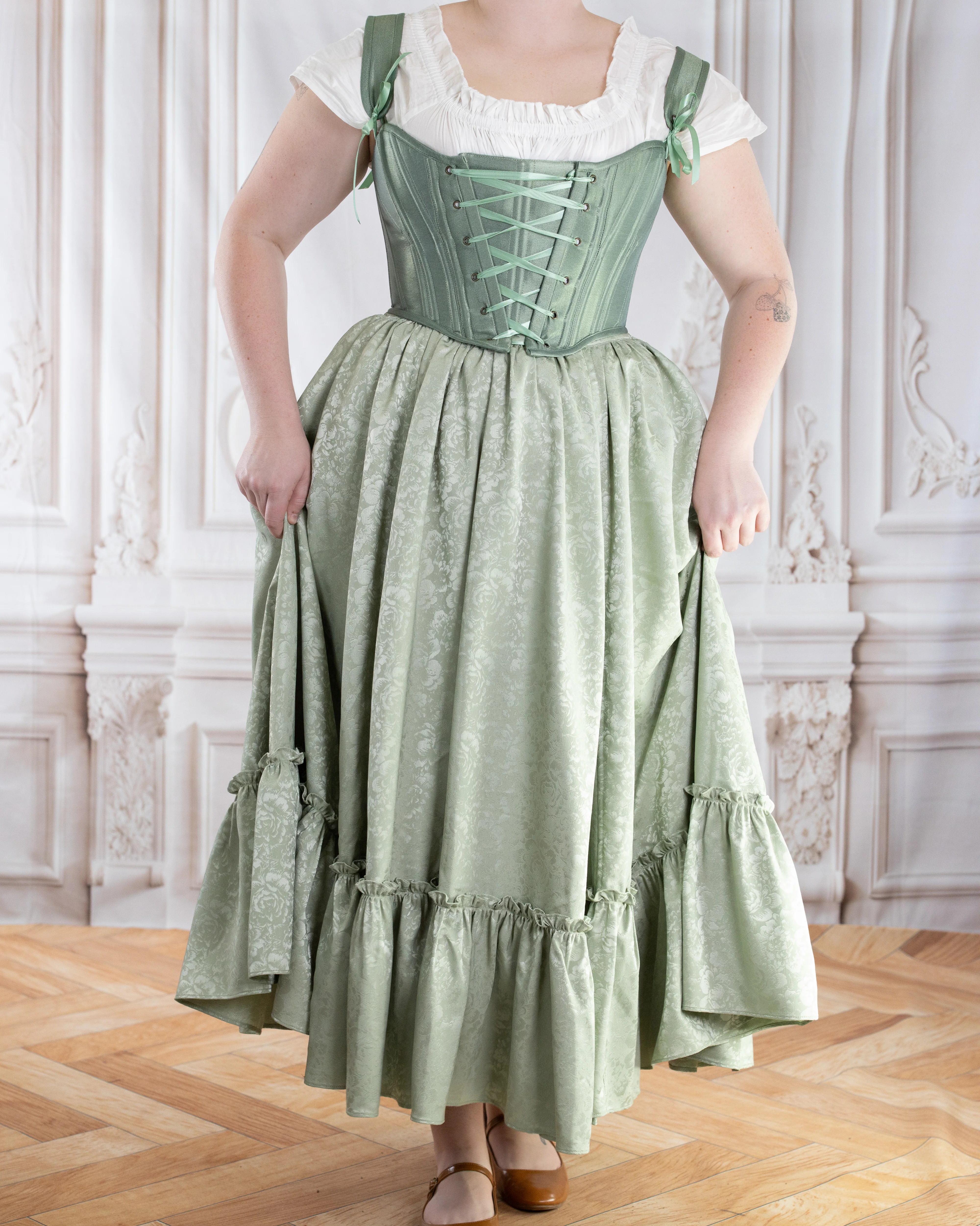 Mint Floral Ruffle Skirt - Image 6