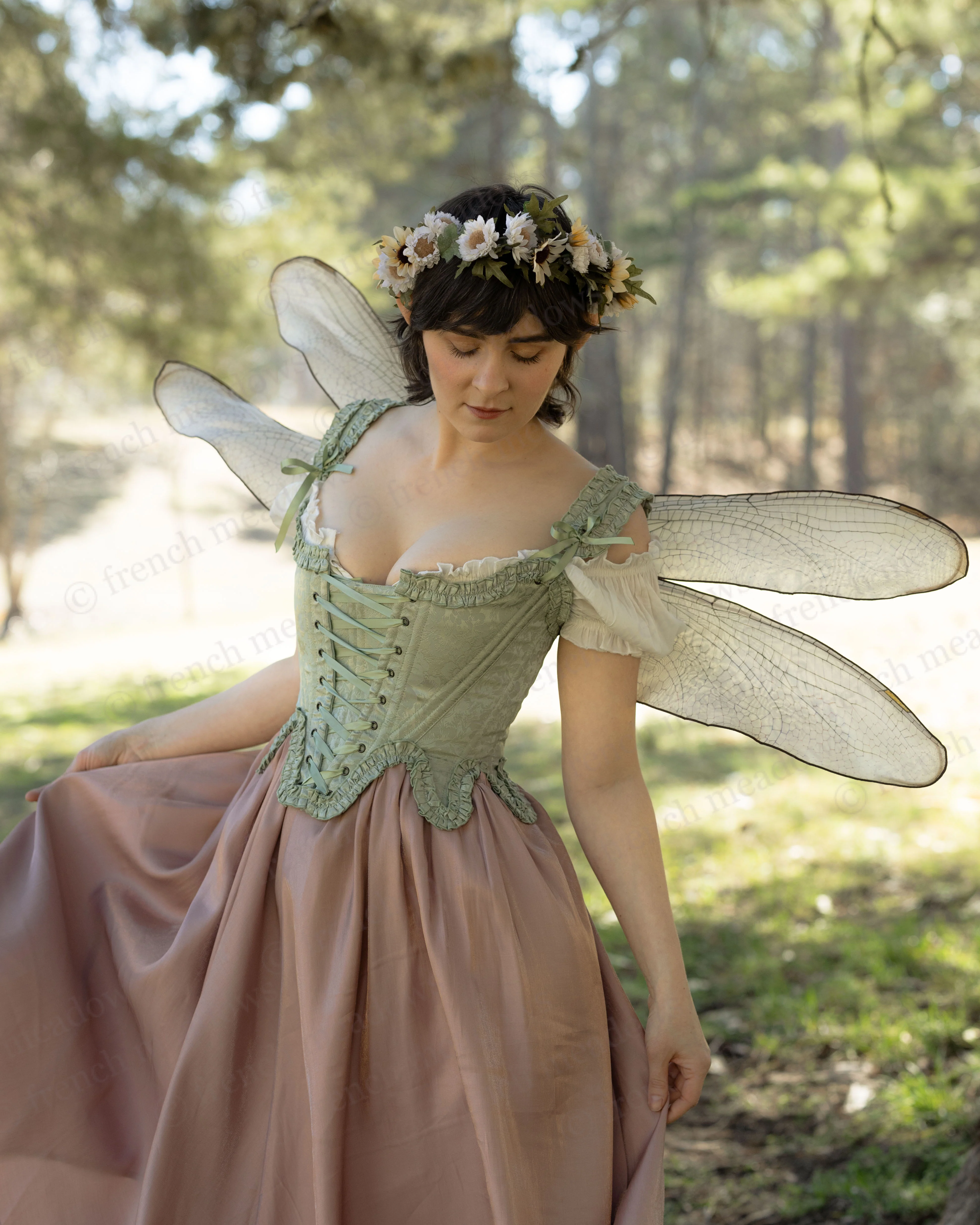 Mint Green Floral 18th Century Stays - Image 22