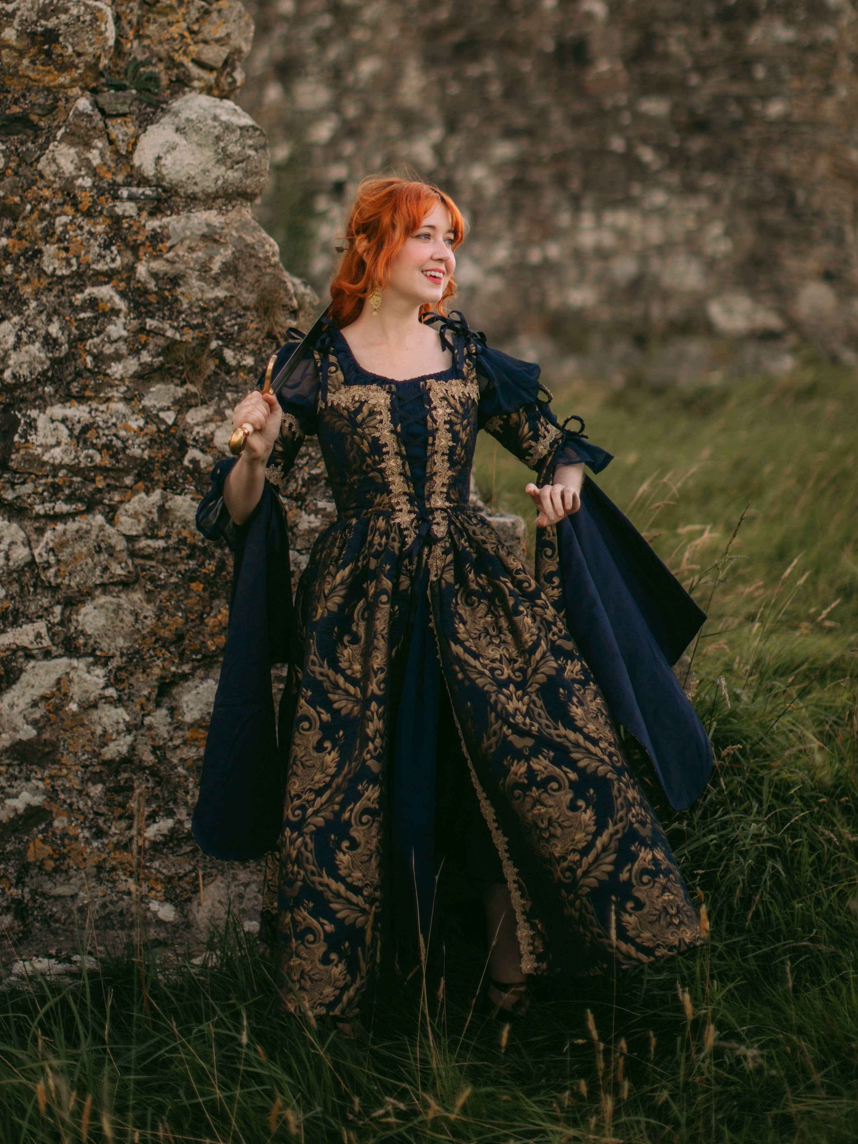Navy Blue Chenille Corset Dress - Image 4