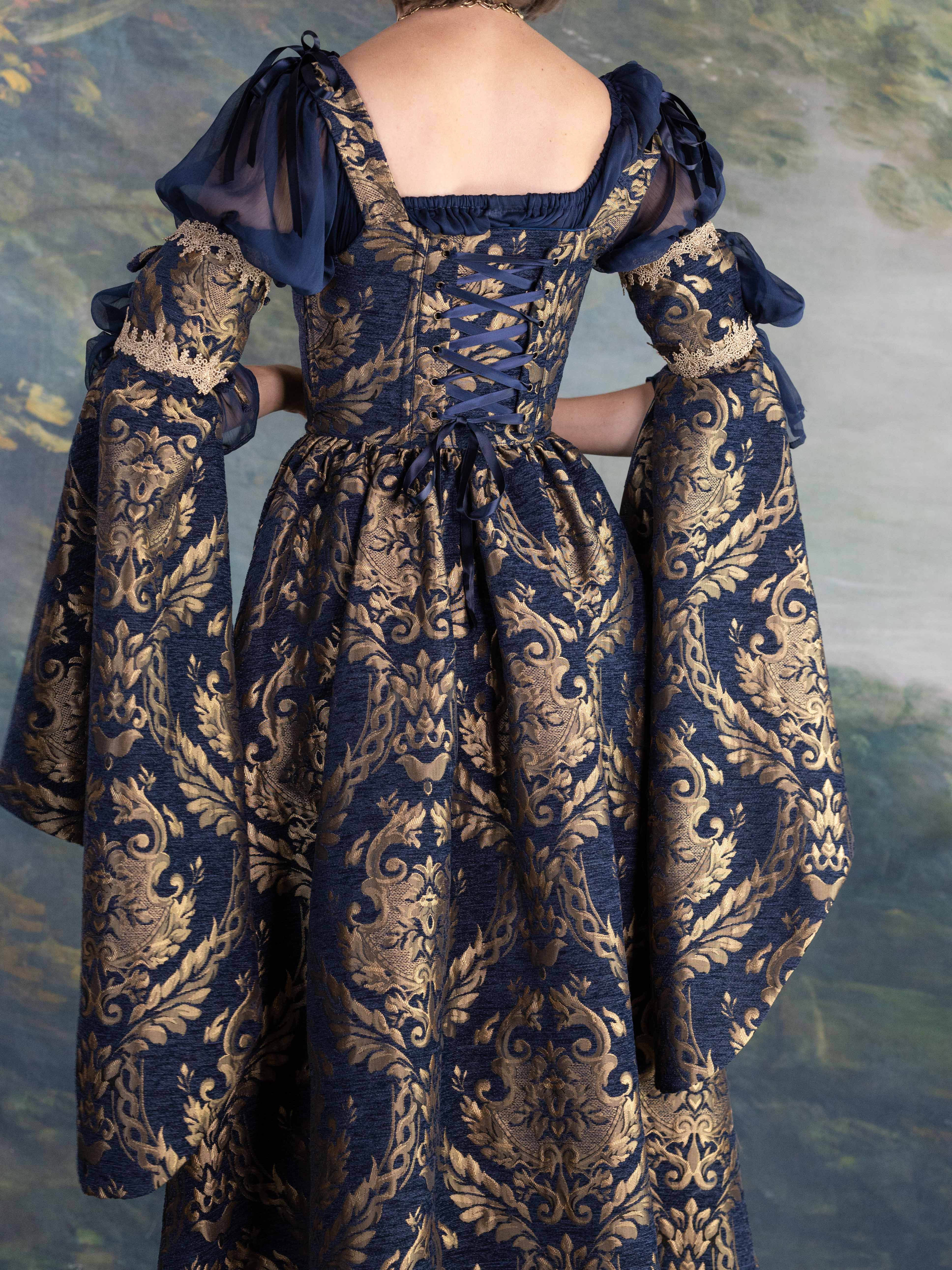 Navy Blue Chenille Corset Dress - Image 9