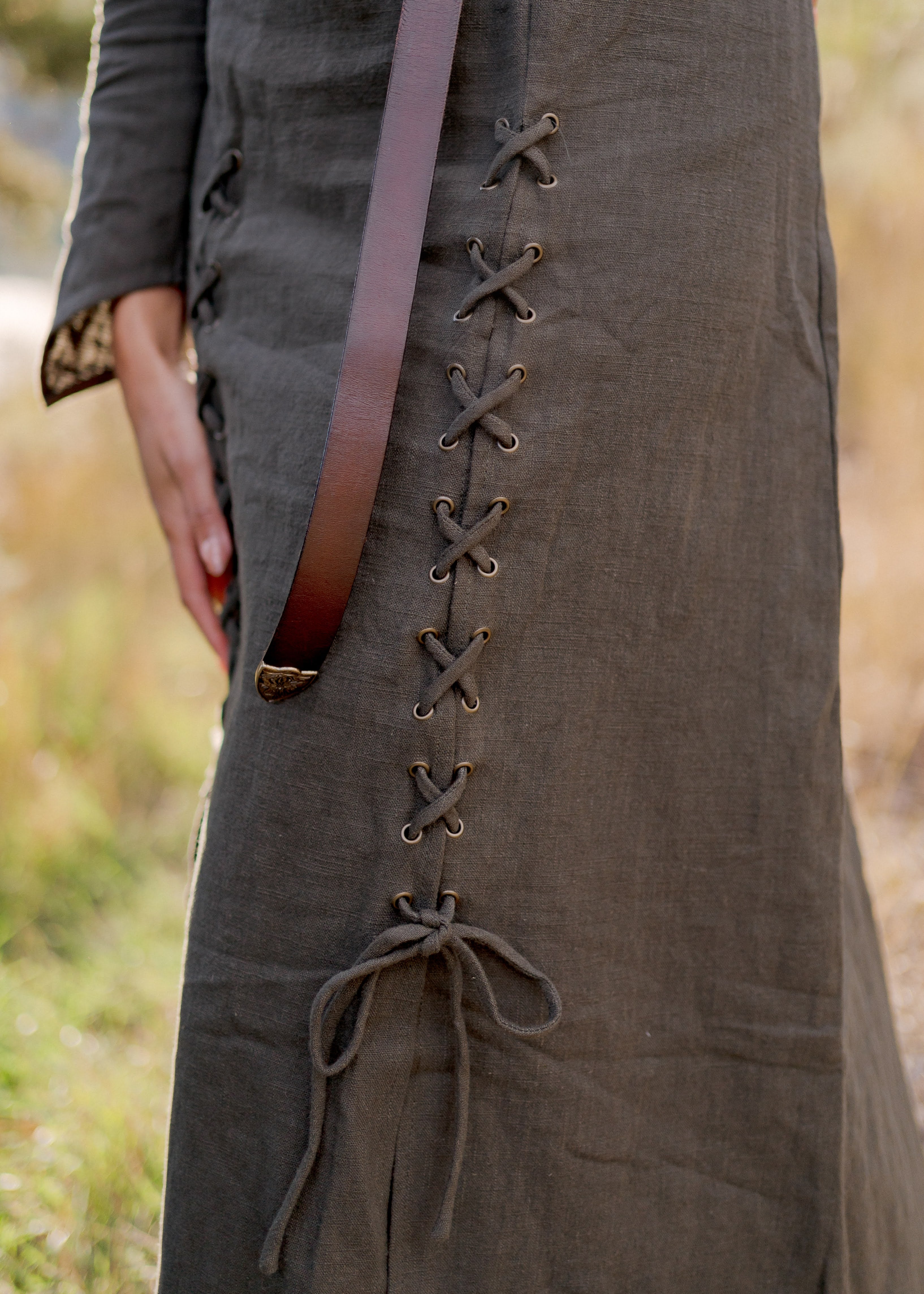 Olive Green Viking Dress - Image 14
