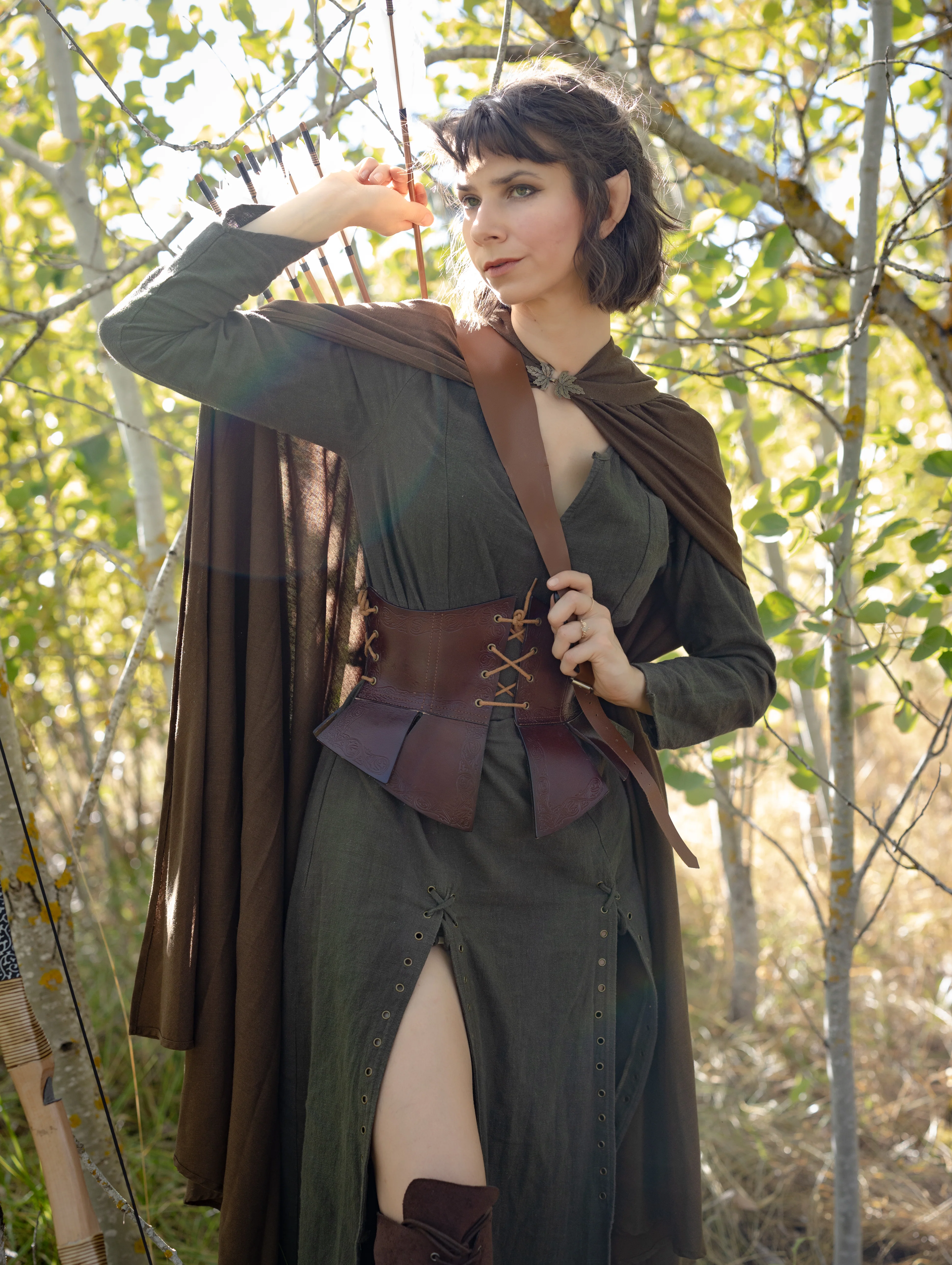 Olive Green Viking Dress - Image 5