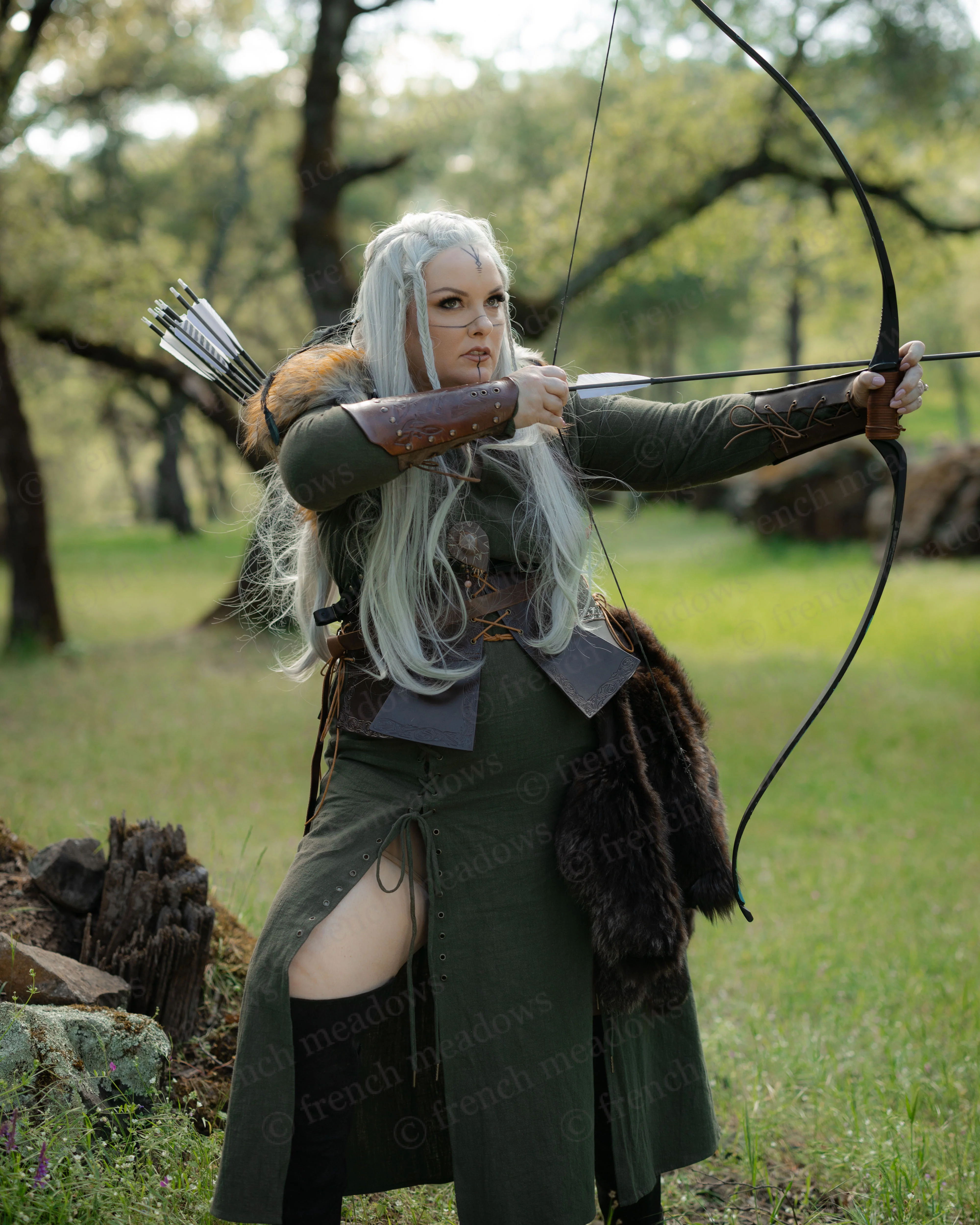 Olive Green Viking Dress - Image 7