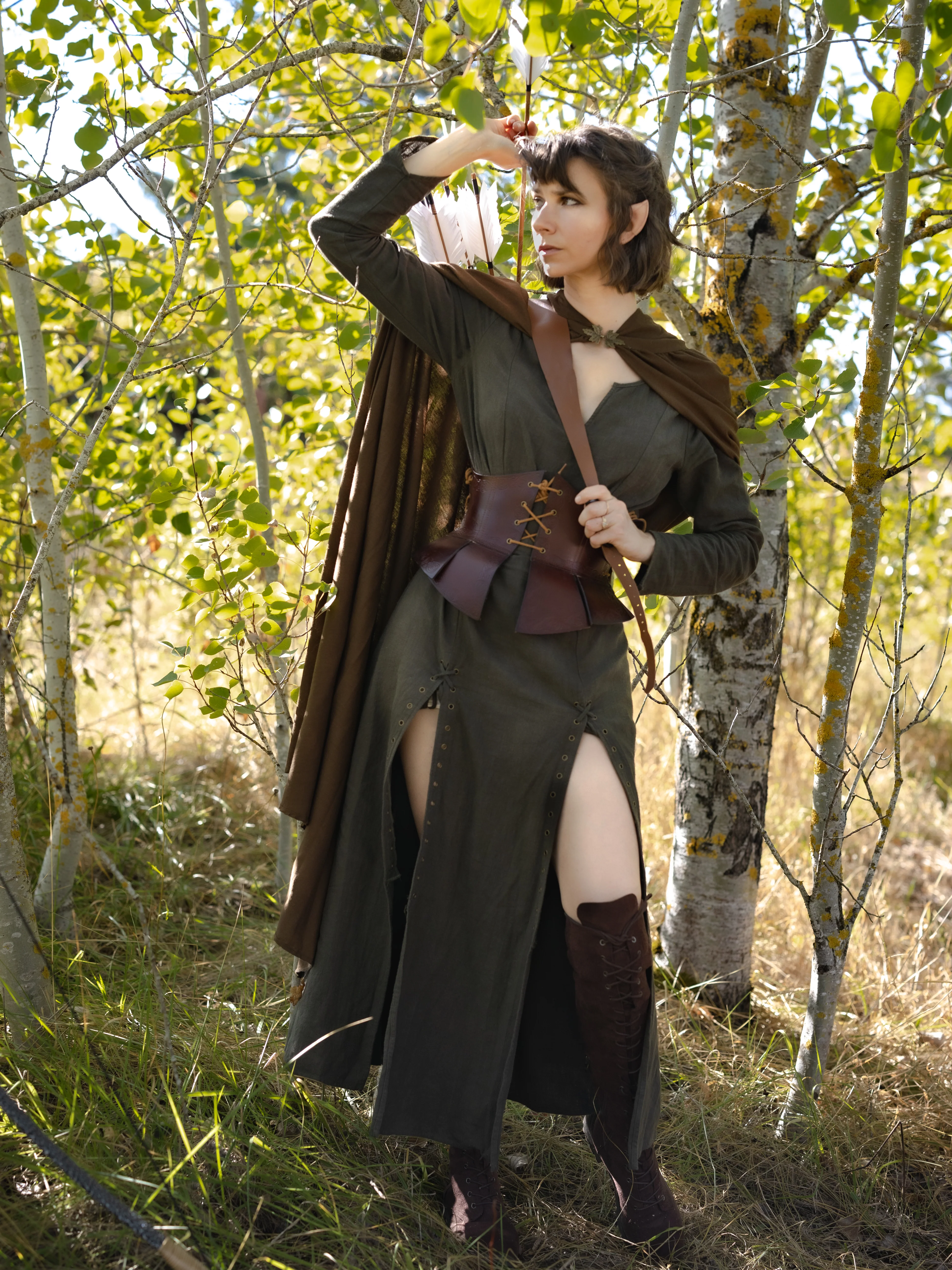 Olive Green Viking Dress - Image 9