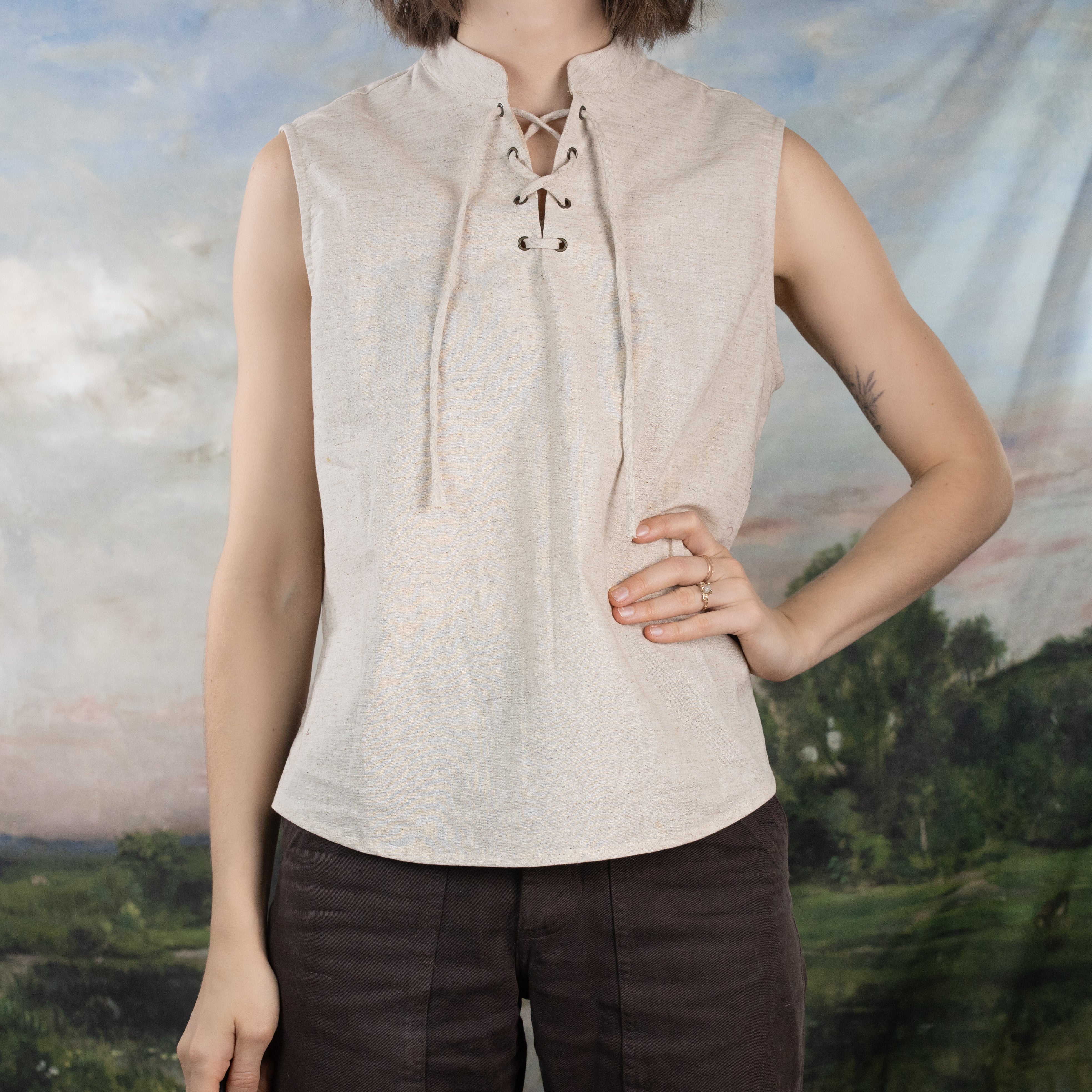 Linen Sleeveless Pirate Tank - Image 13