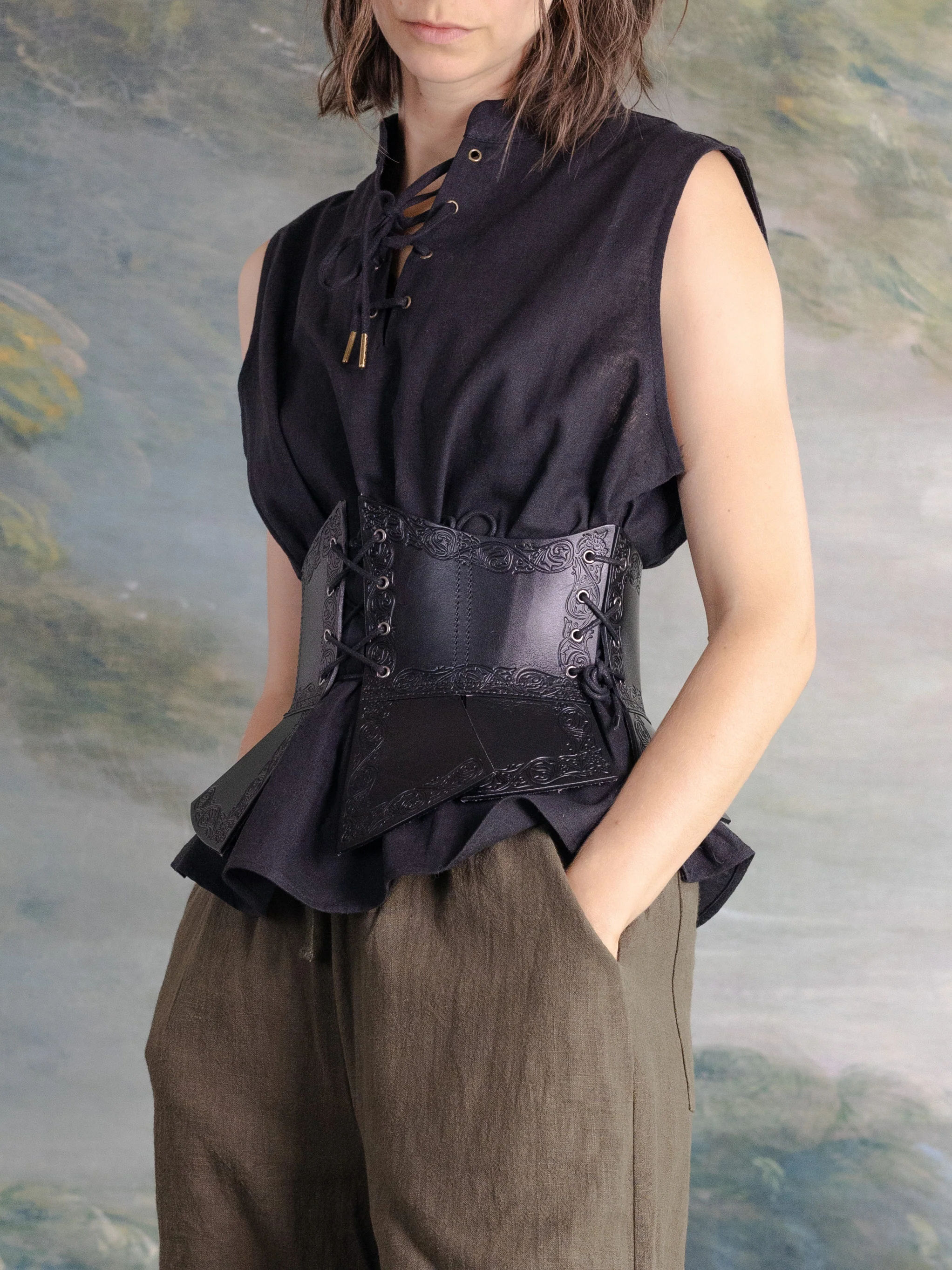 Linen Sleeveless Pirate Tank - Image 21
