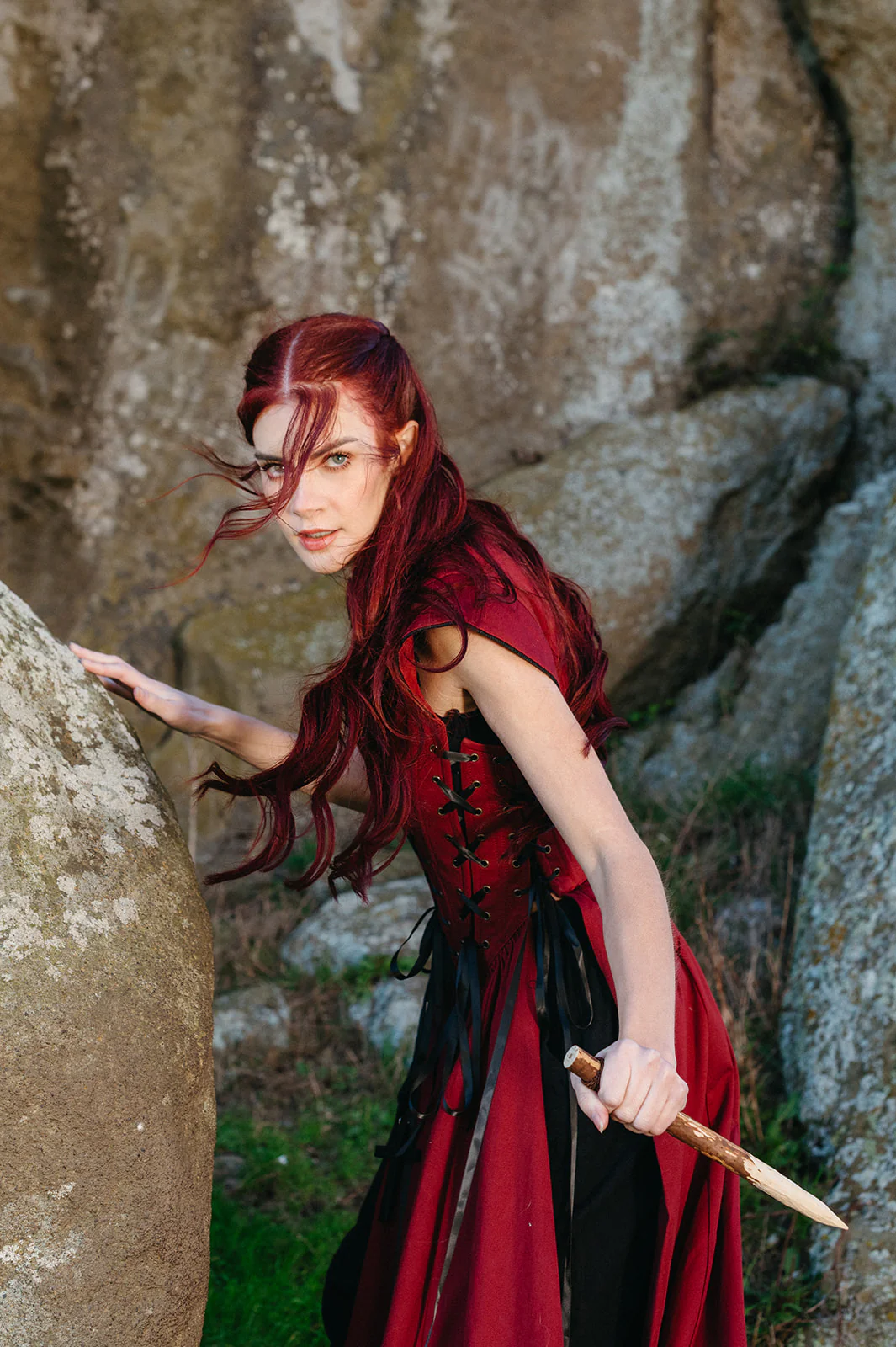 Red Vampire Slayer Corset Dress - Image 3