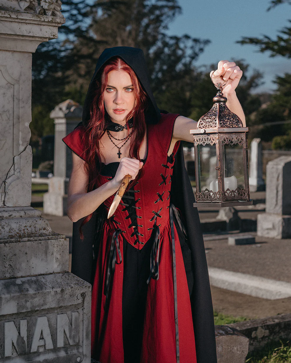 Red Vampire Slayer Corset Dress - Image 7