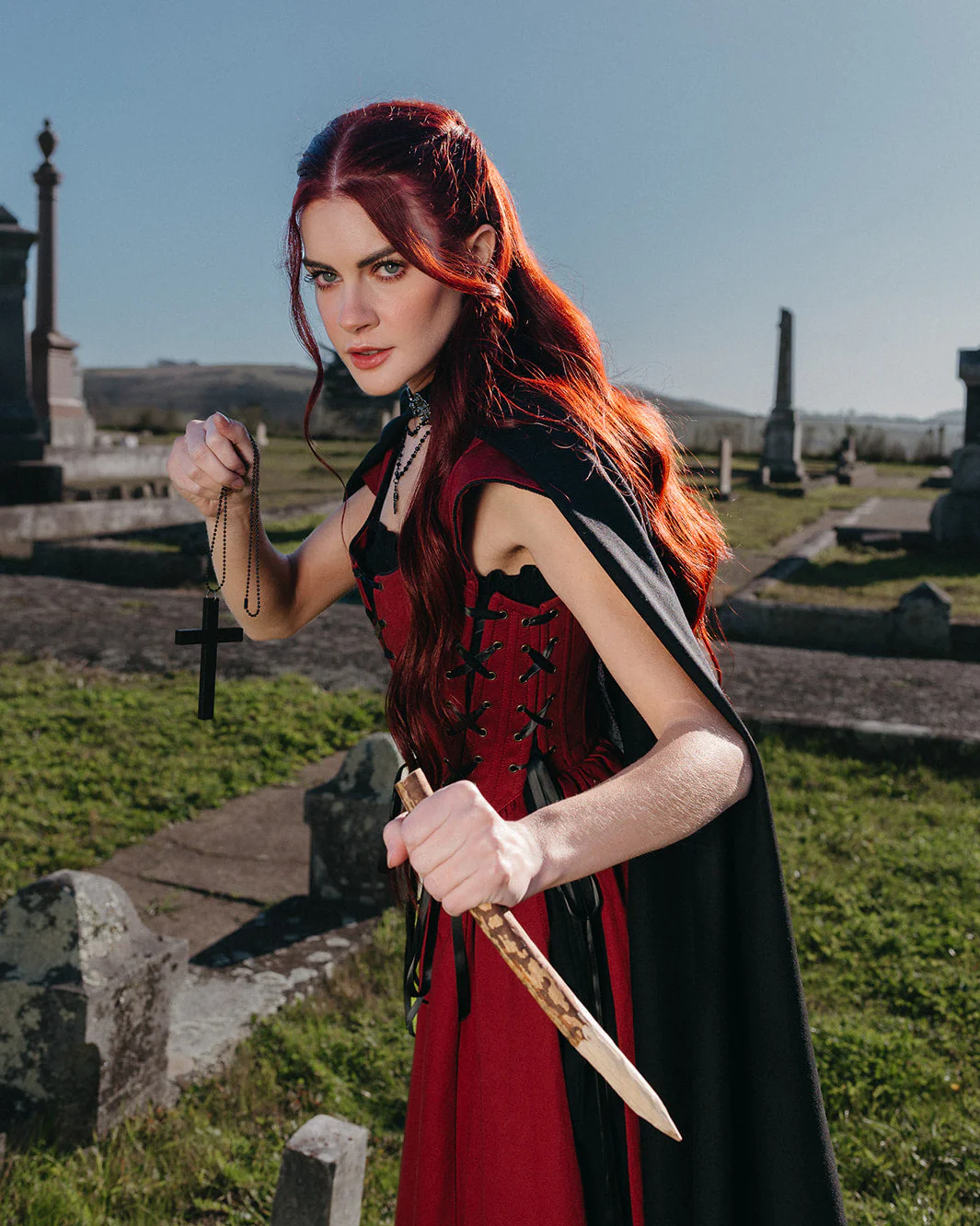 Red Vampire Slayer Corset Dress - Image 8