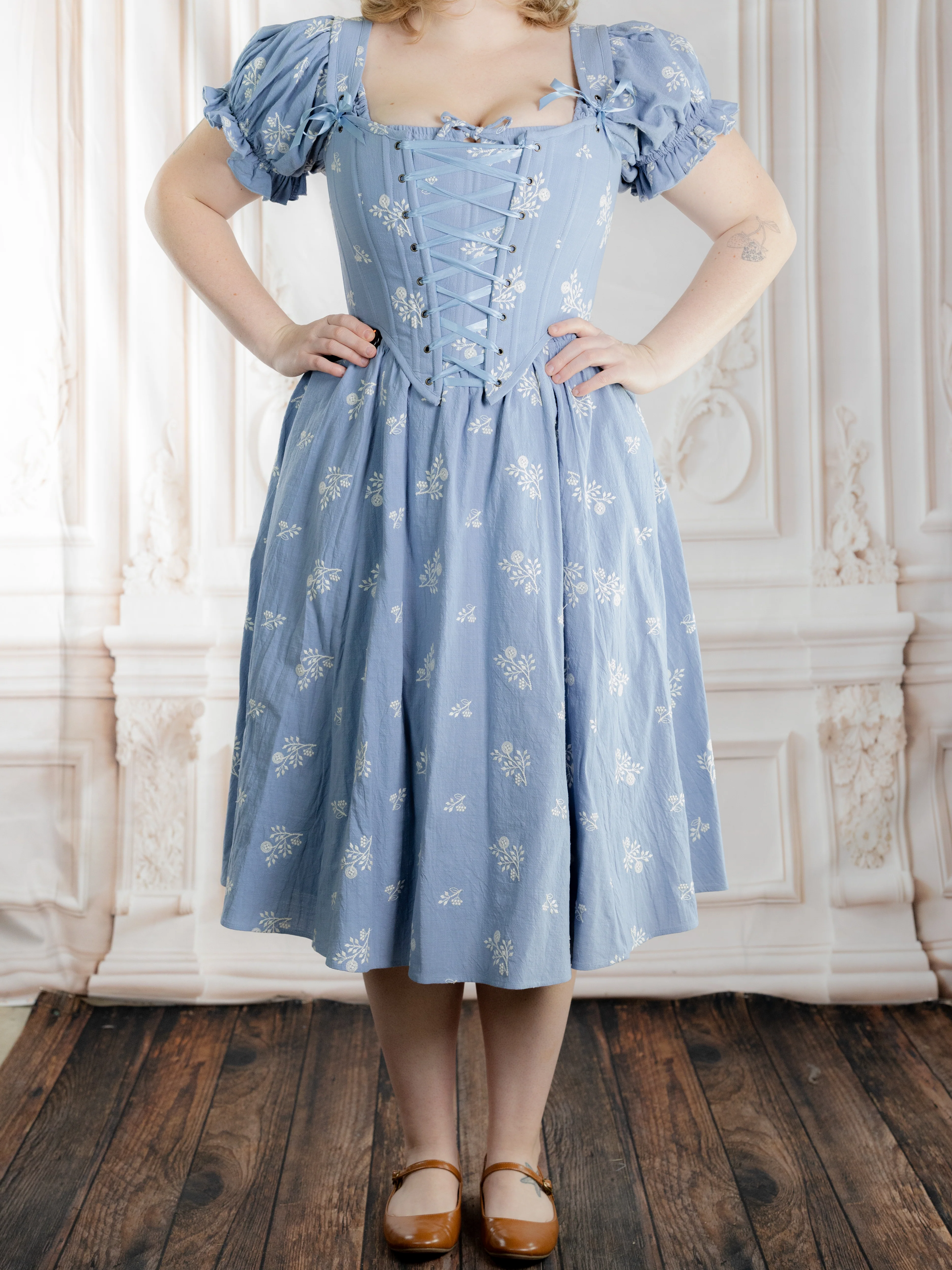 Regency Blue Floral Corset - Image 10