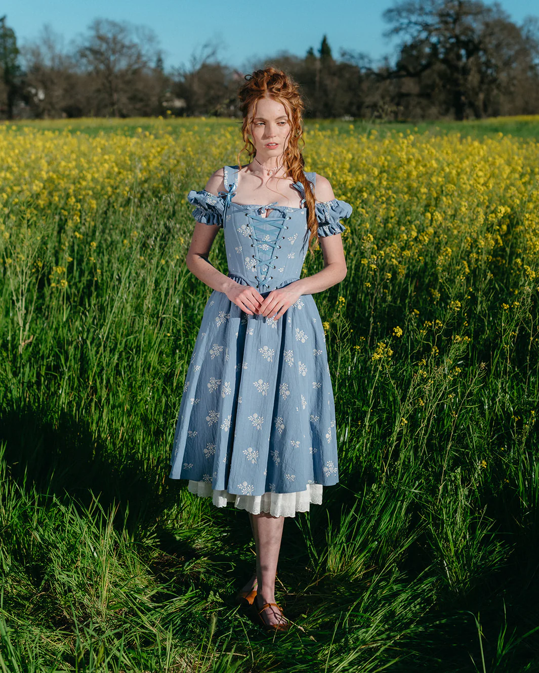 Regency Blue Floral Corset - Image 2