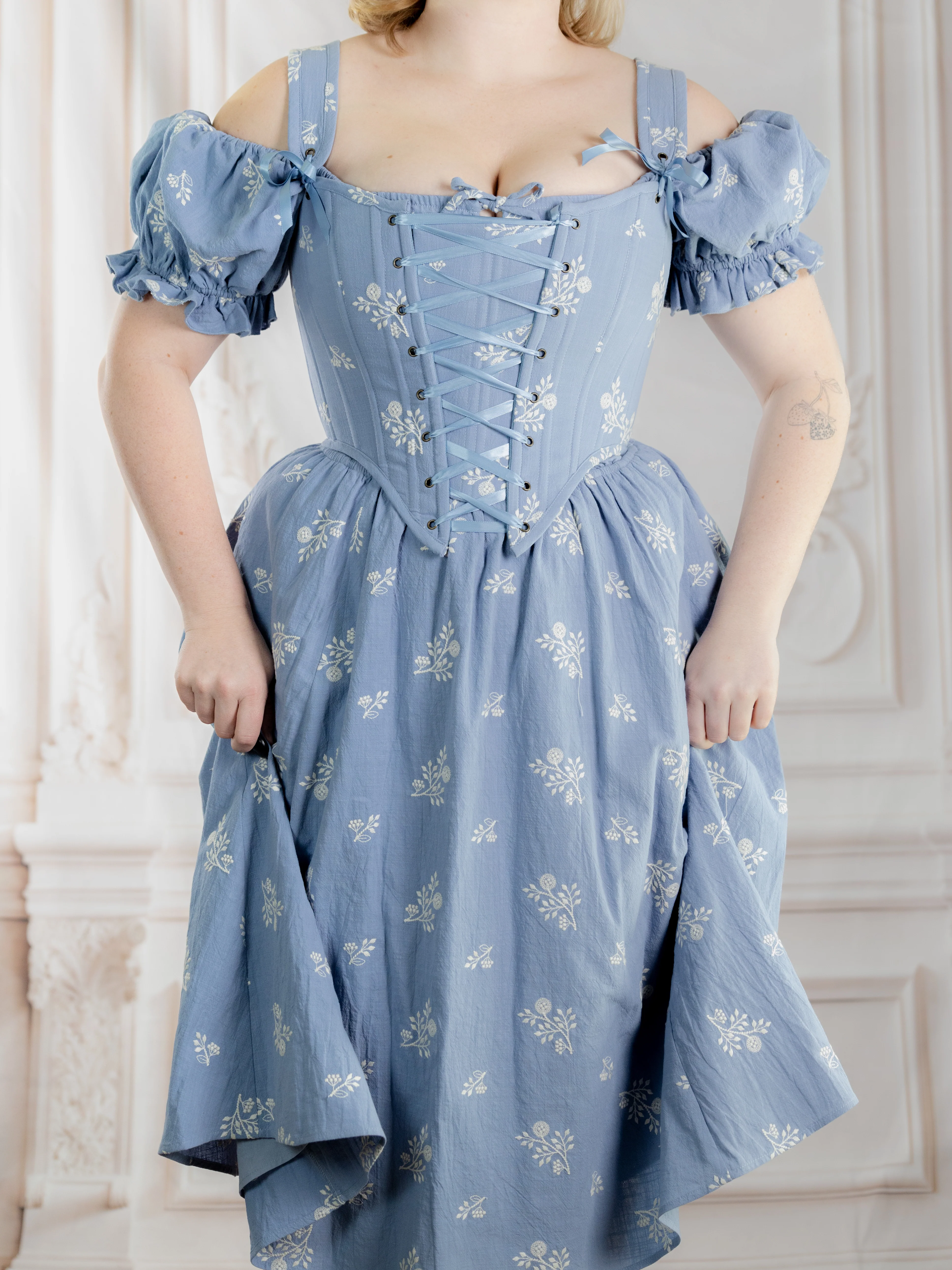 Regency Blue Floral Corset - Image 8