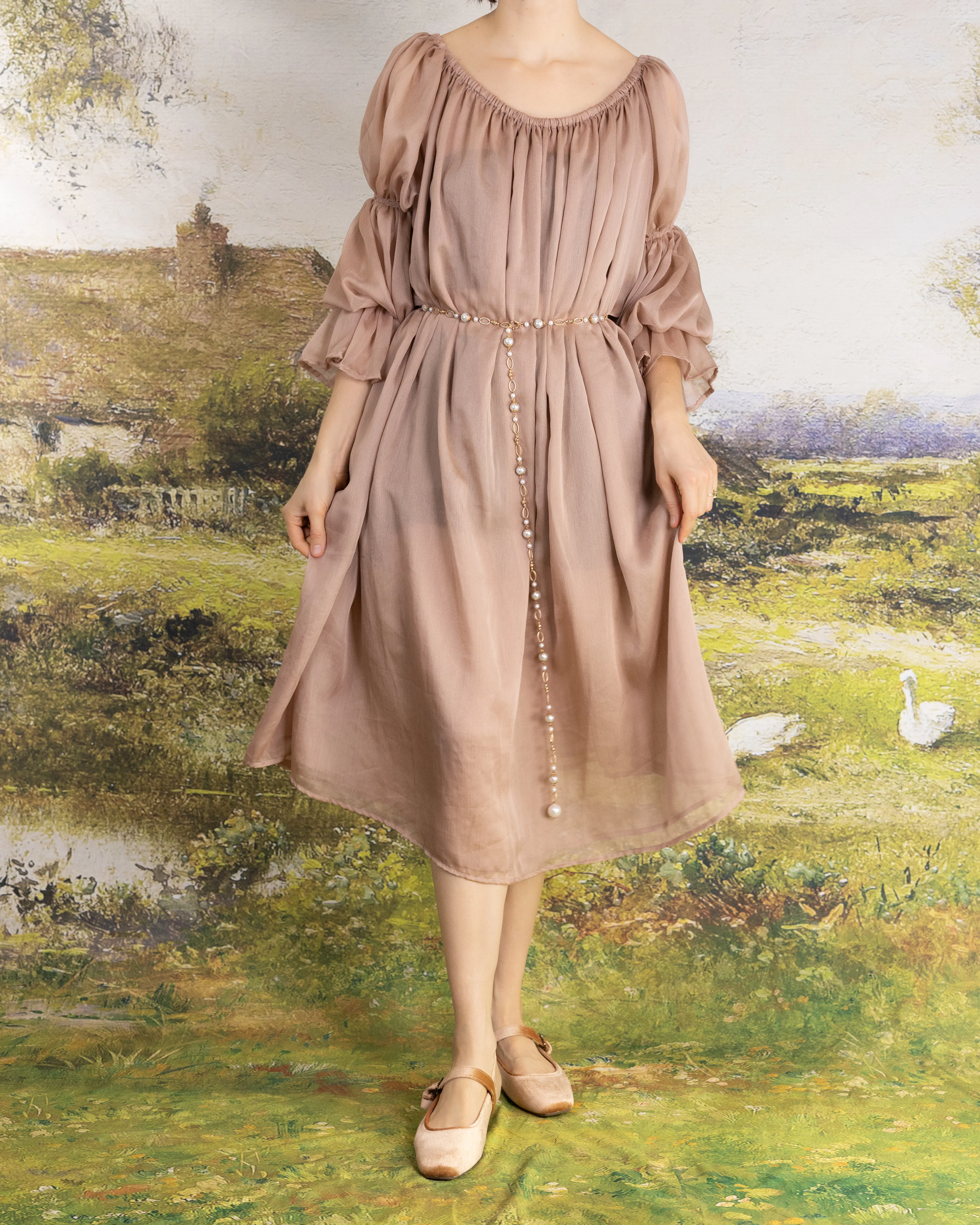 Rose Chiffon Chemise - Image 13