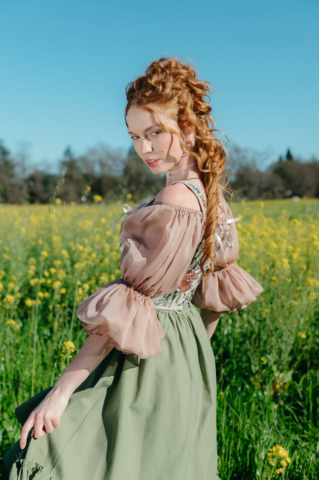 Rose Chiffon Chemise - Image 3