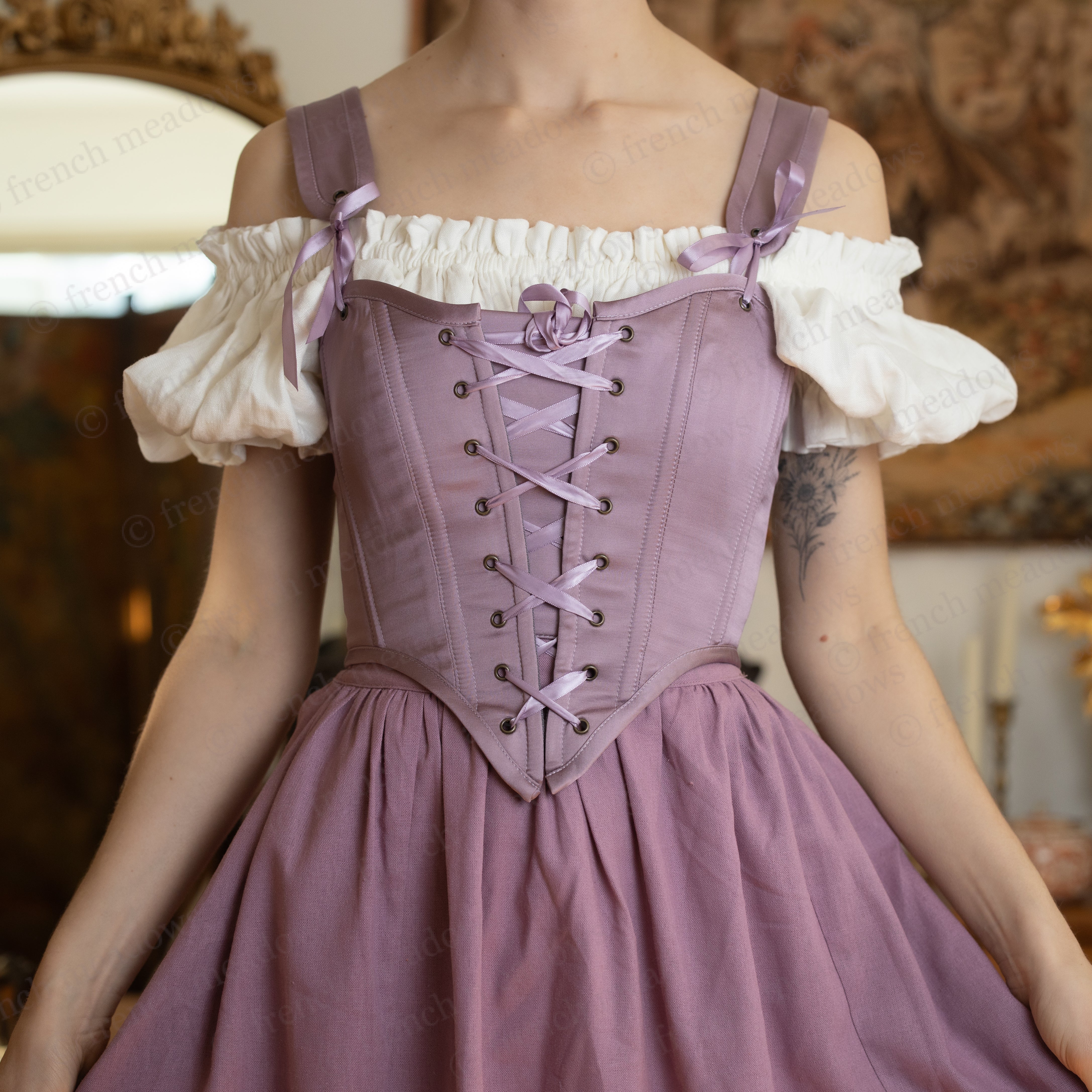 Ivory Short Sleeve Linen Chemise - Image 5