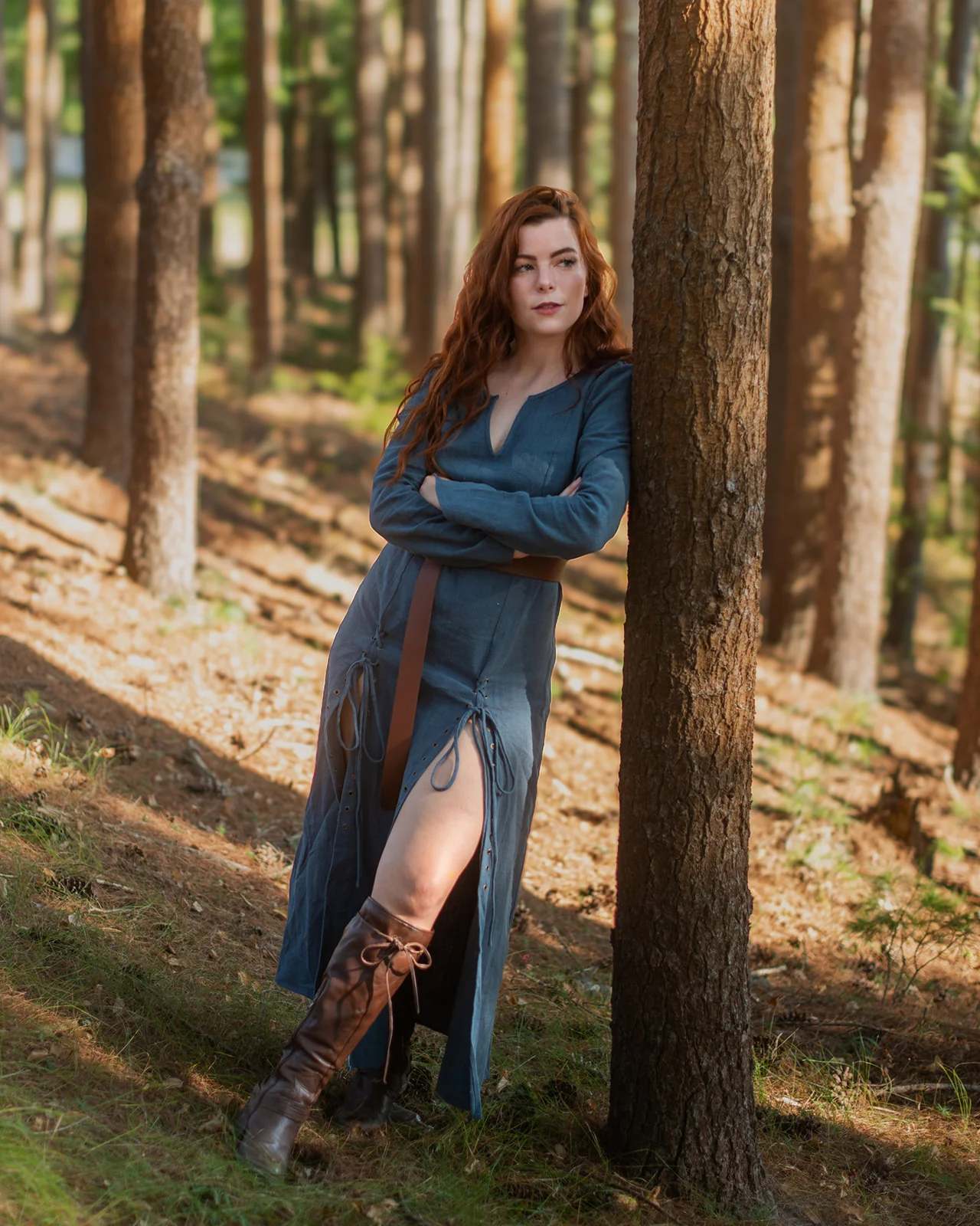 Teal Viking Dress - Image 4