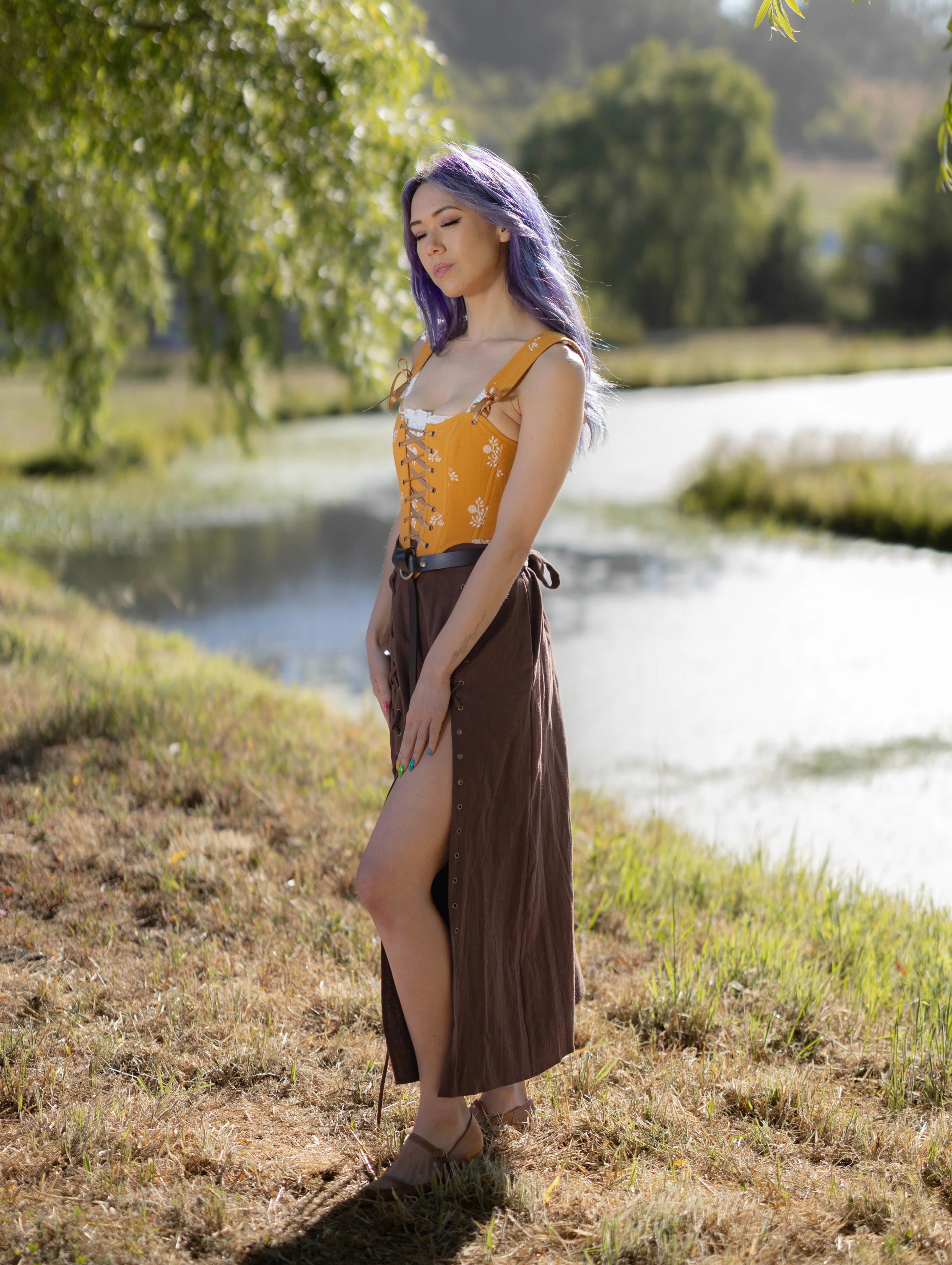 Yellow and White Floral Corset - Image 3